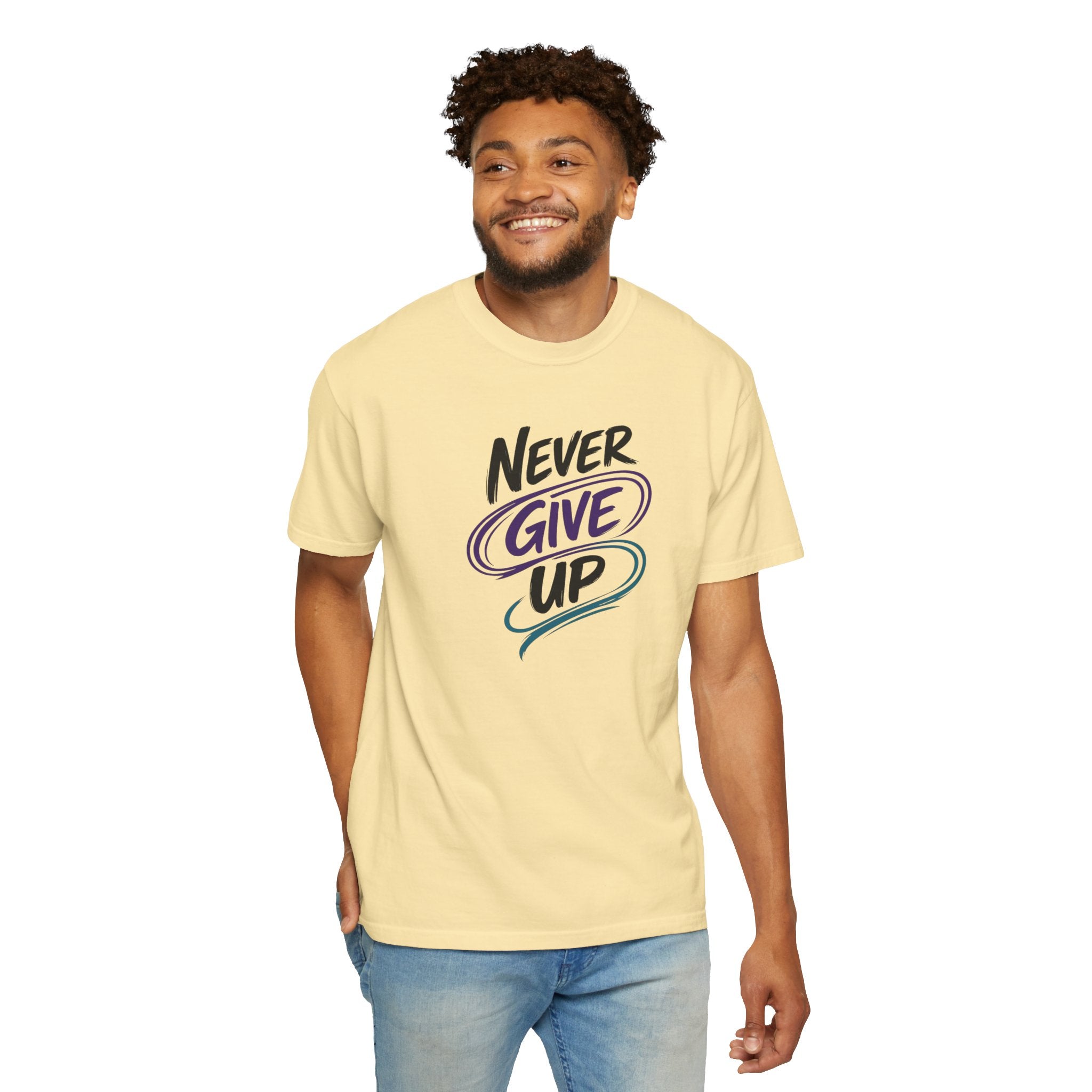 Never Give Up T-Shirt | Inspirational Mental Health Shirt | Positive Graphic Tee | Comfort Colors® Unisex Tee