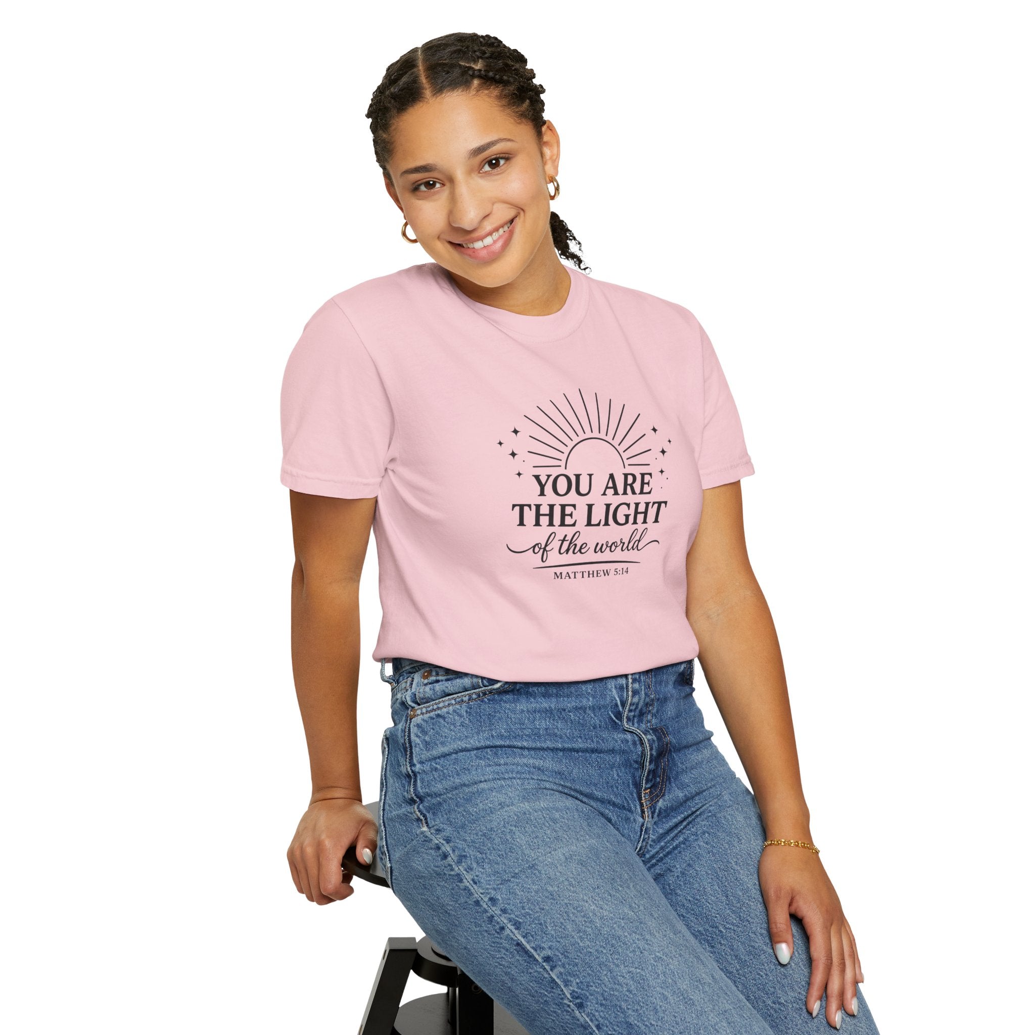 Matthew 5:14 “You Are the Light of the World” Comfort Colors® Christian Faith Tee