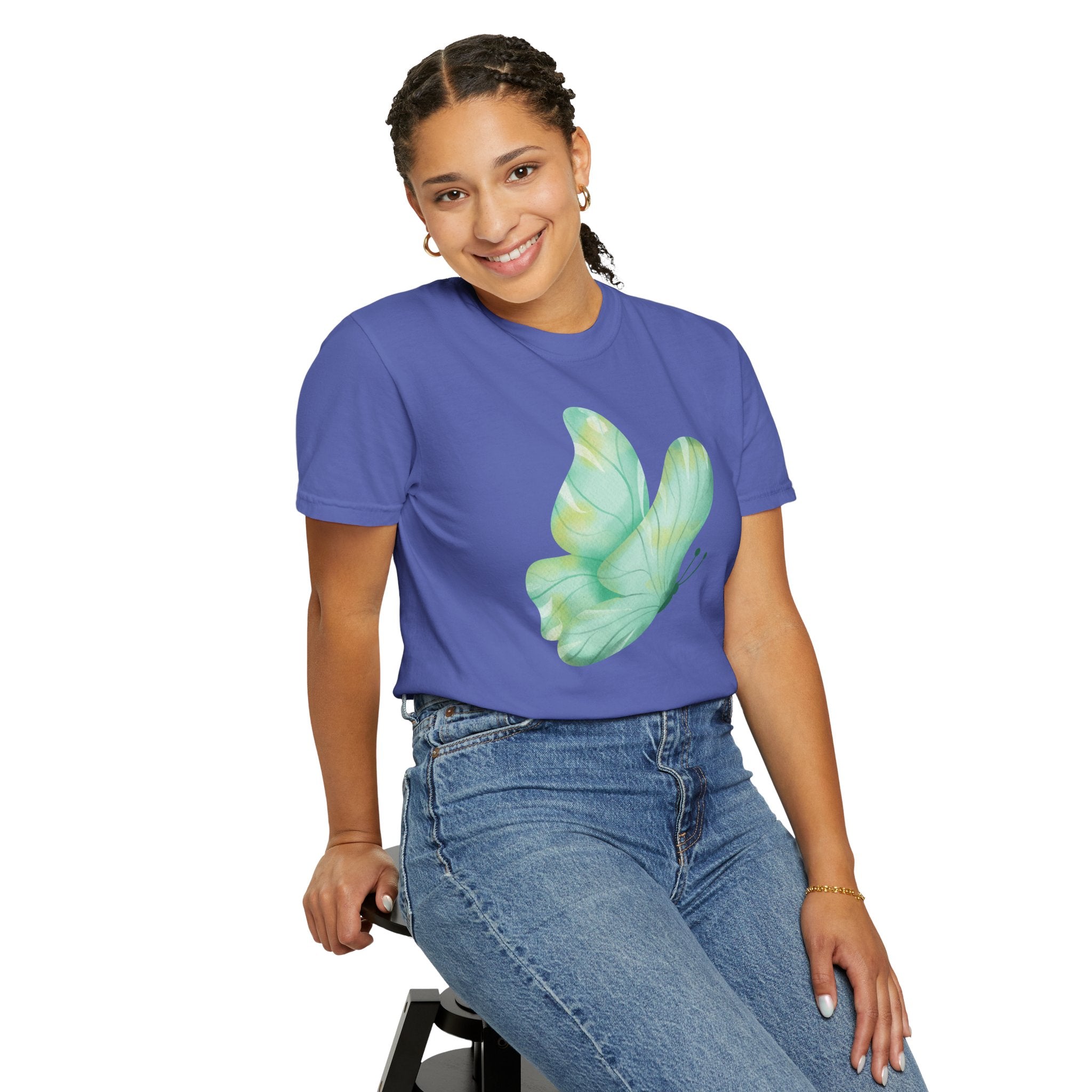 Pastel Watercolor Butterfly Graphic Tee | Comfort Colors® 1717 | NUCCI™ Signature Collection