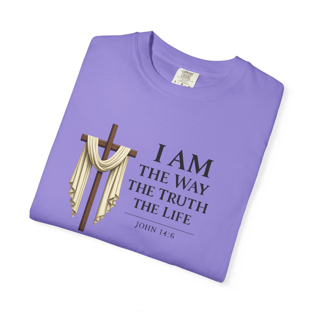 John 14:6 Christian Faith T-Shirt – “I Am the Way, the Truth, the Life” Comfort Colors® Tee