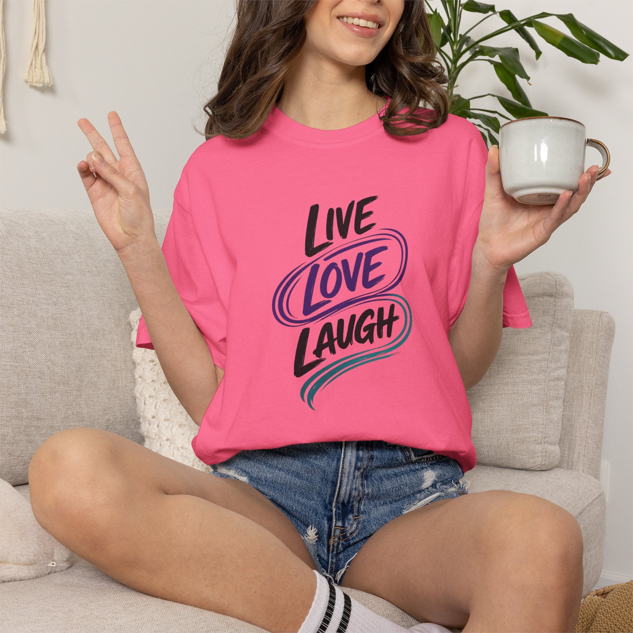 Live Love Laugh T-Shirt | Inspirational Mental Health Shirt | Motivational Graphic Tee | Comfort Colors® Unisex Tee