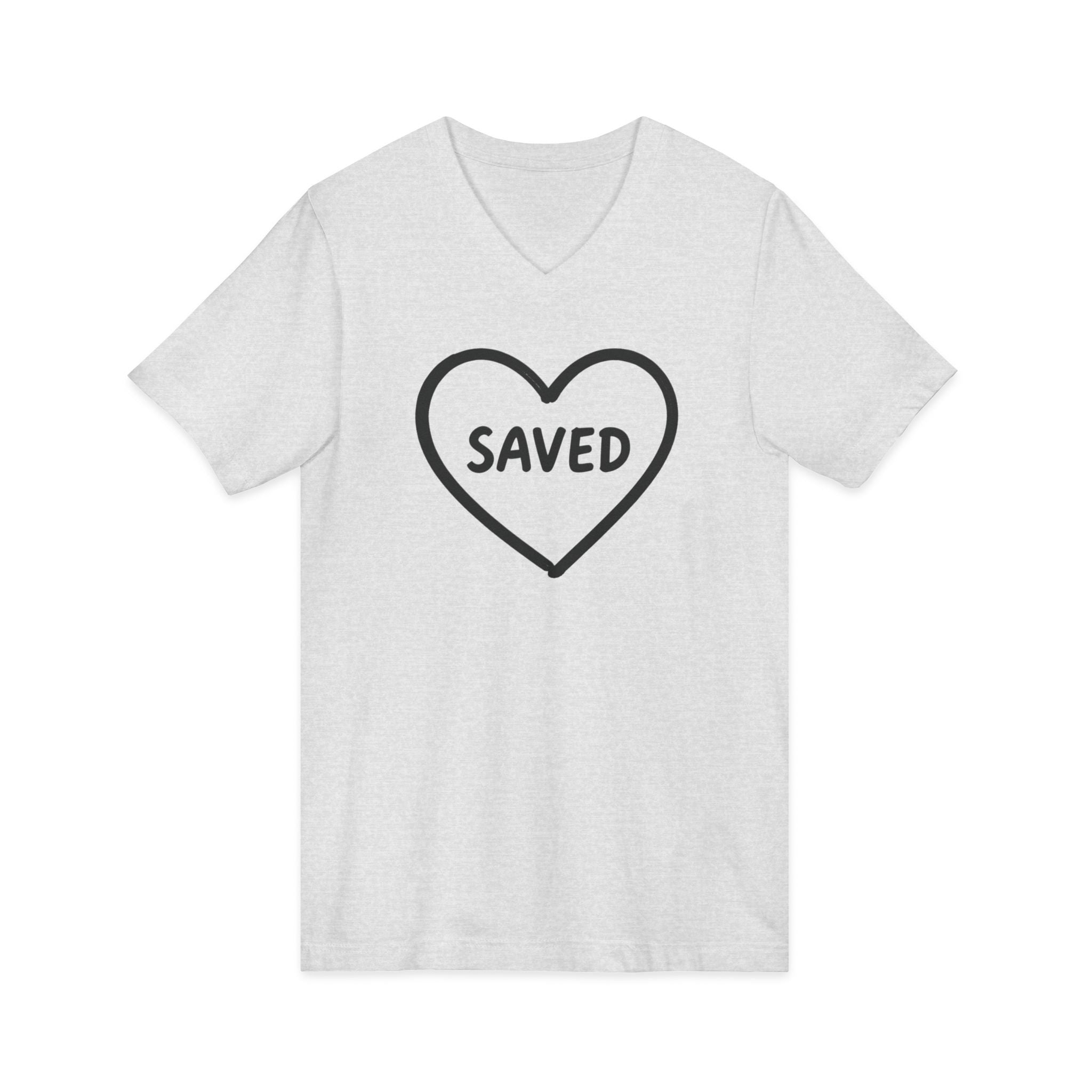 SAVED Heart V-Neck Tee