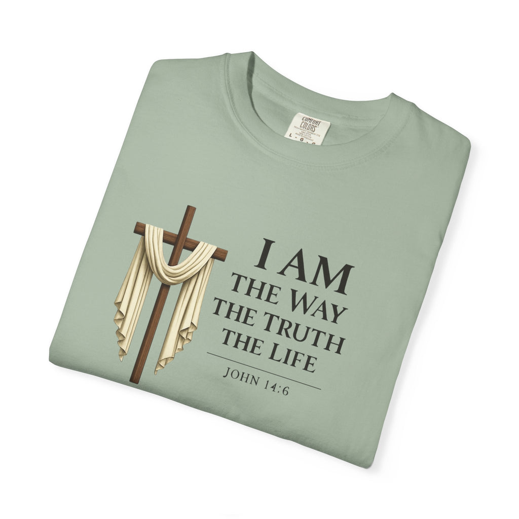 John 14:6 Christian Faith T-Shirt – “I Am the Way, the Truth, the Life” Comfort Colors® Tee