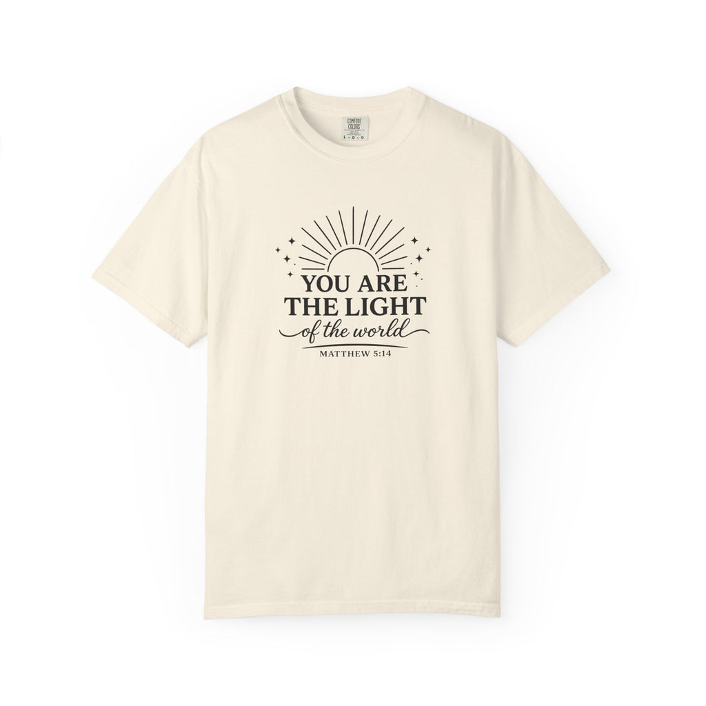 Matthew 5:14 “You Are the Light of the World” Comfort Colors® Christian Faith Tee