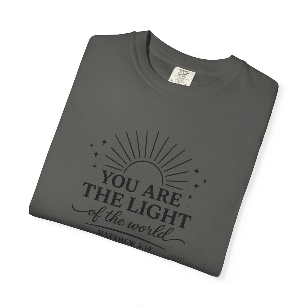 Matthew 5:14 “You Are the Light of the World” Comfort Colors® Christian Faith Tee