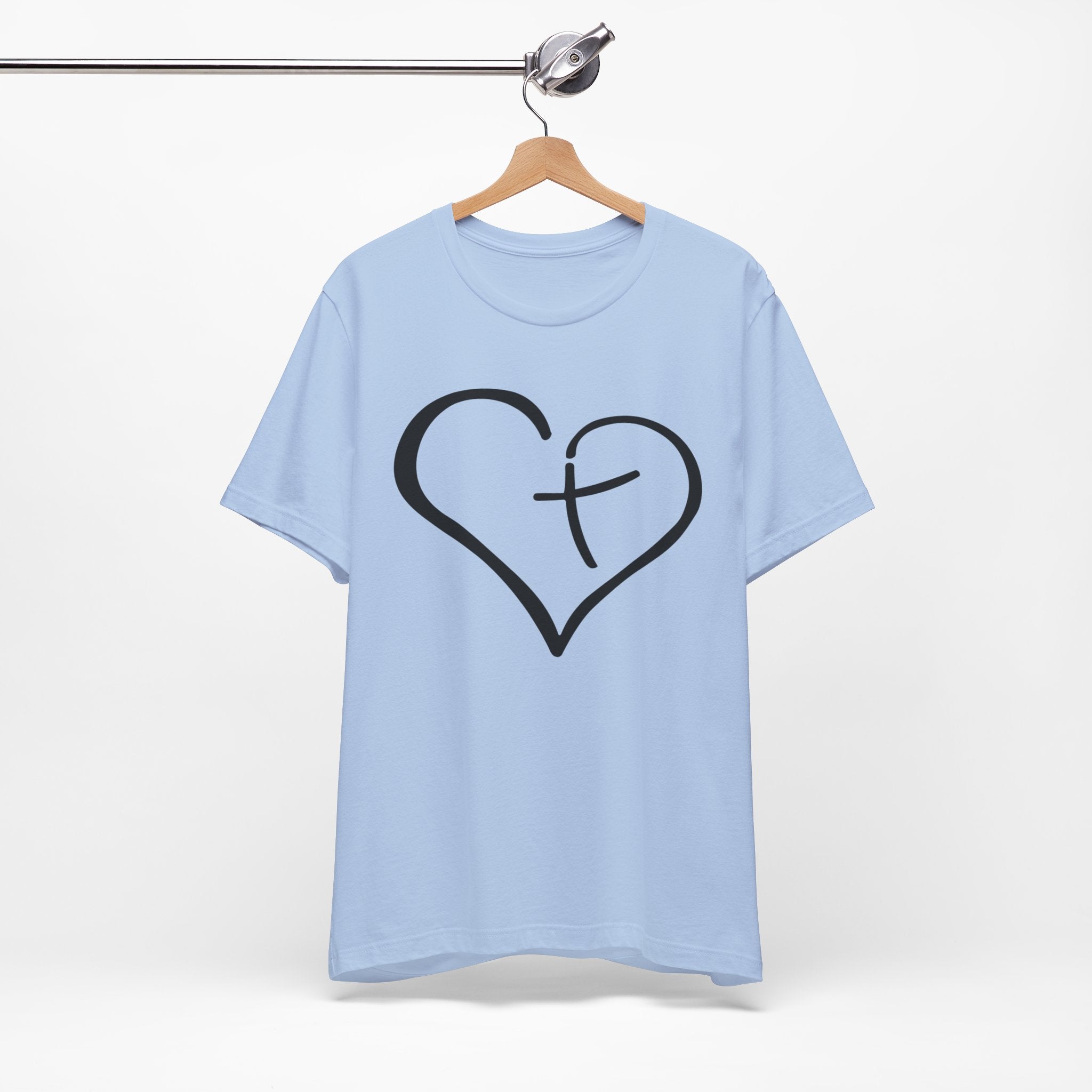 Christian Heart Cross T-Shirt | Minimalist Faith Tee | Christian Shirt