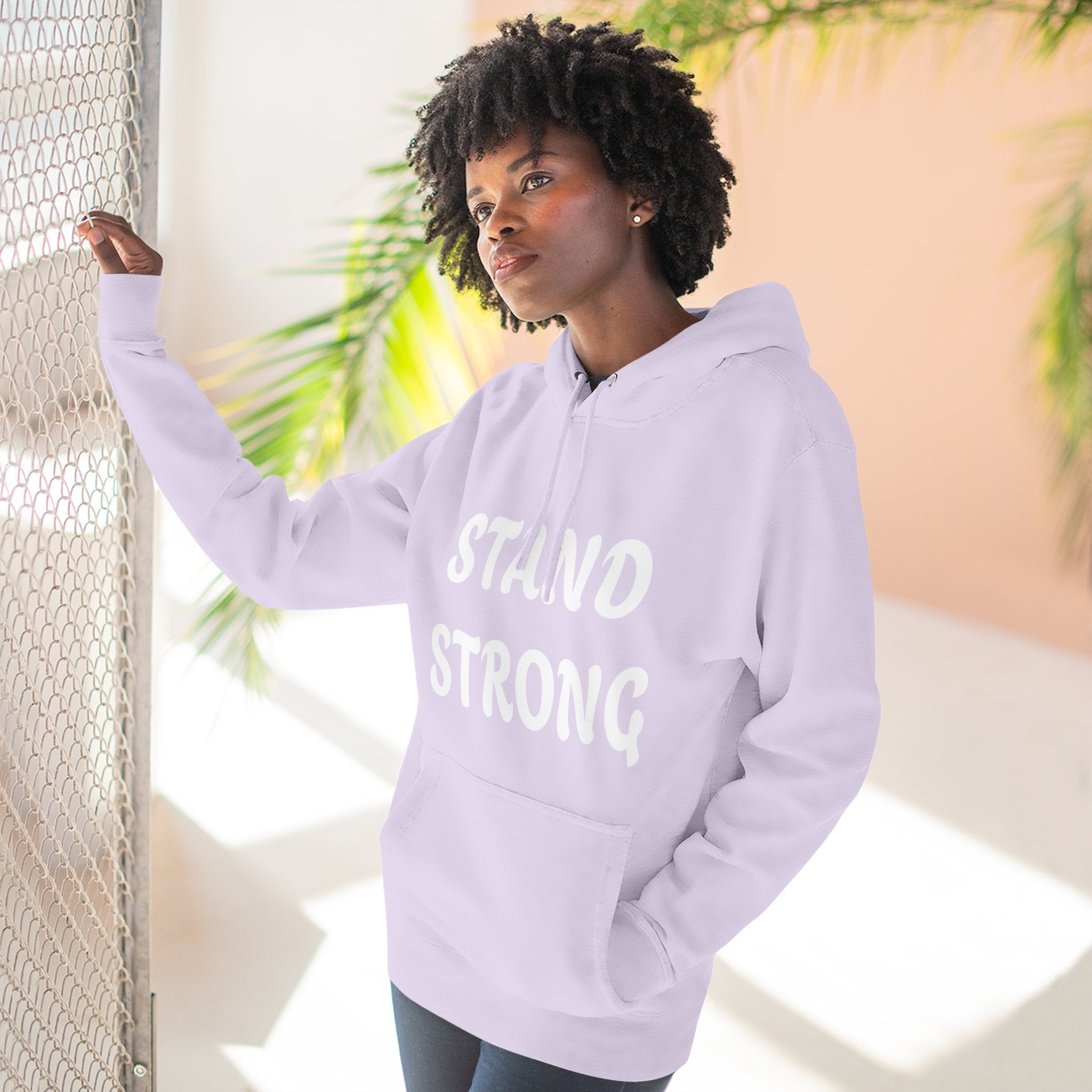 Stand Strong Hoodie — Motivational Fleece Pullover