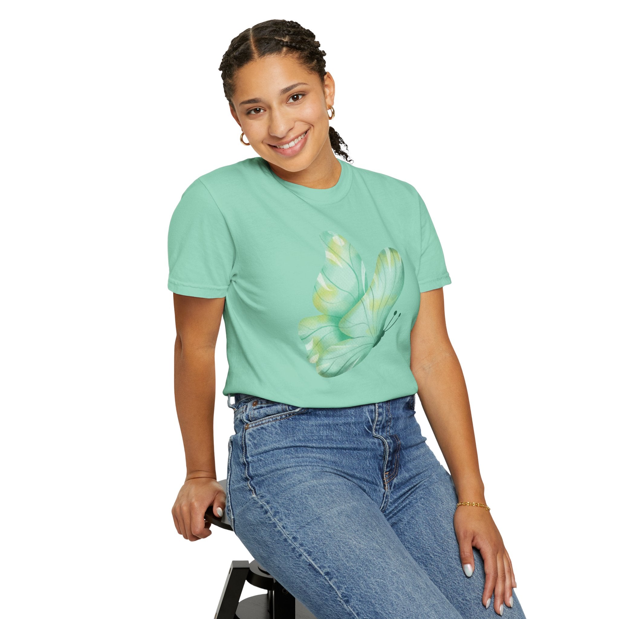Pastel Watercolor Butterfly Graphic Tee | Comfort Colors® 1717 | NUCCI™ Signature Collection