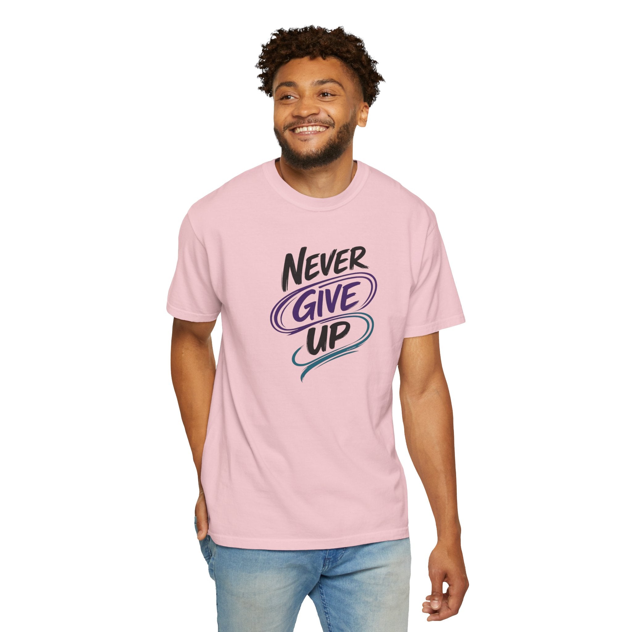 Never Give Up T-Shirt | Inspirational Mental Health Shirt | Positive Graphic Tee | Comfort Colors® Unisex Tee