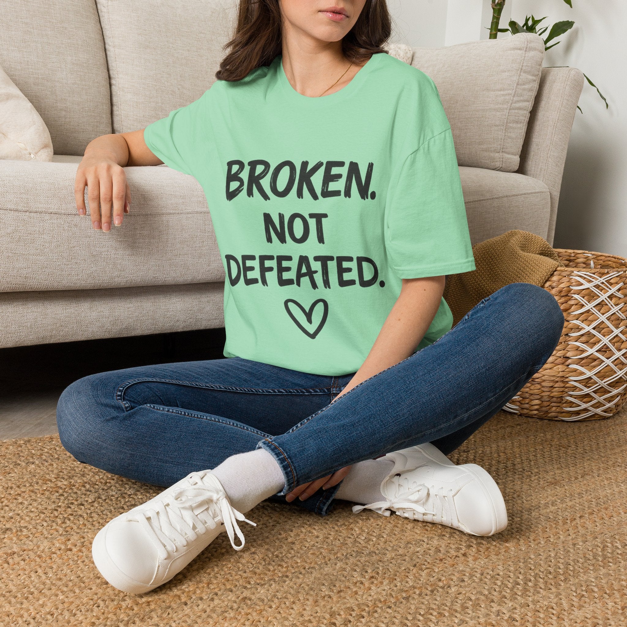 Broken Not Defeated T-Shirt | NUCCI™ Healing Journey Collection