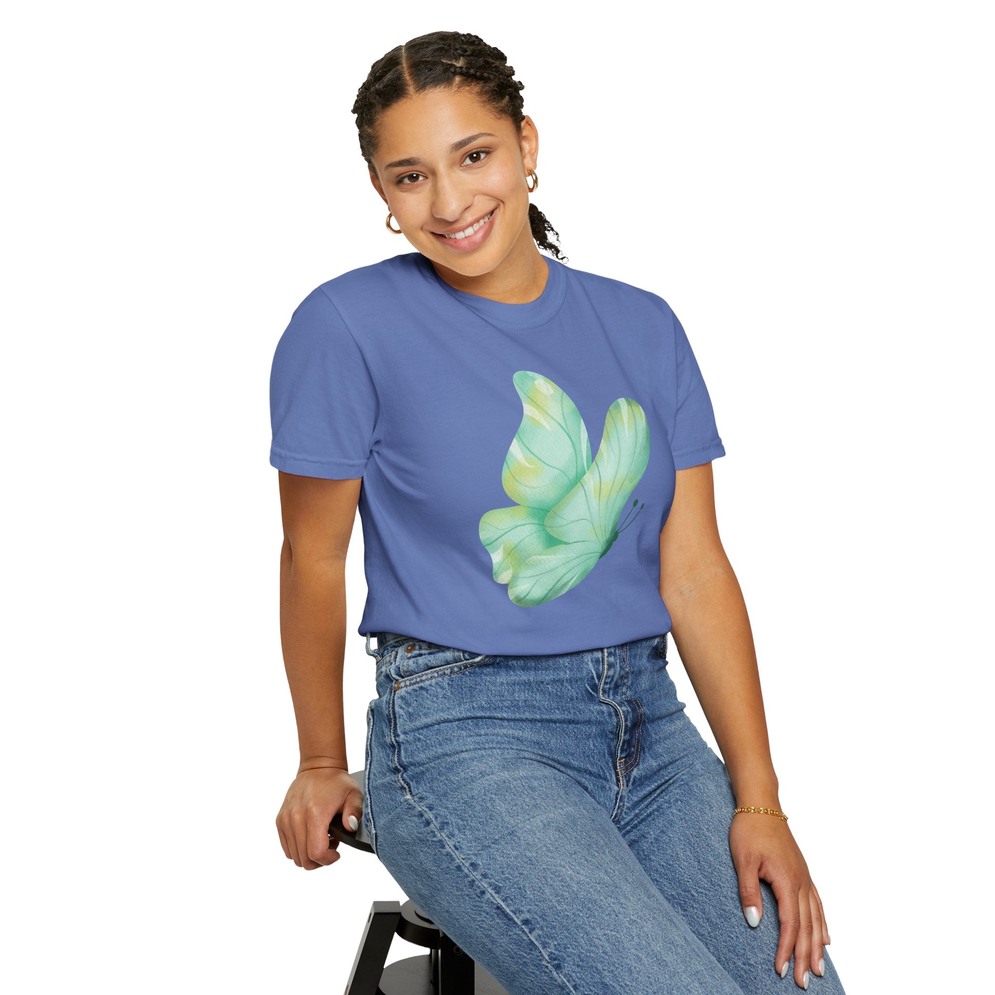 Pastel Watercolor Butterfly Graphic Tee | Comfort Colors® 1717 | NUCCI™ Signature Collection