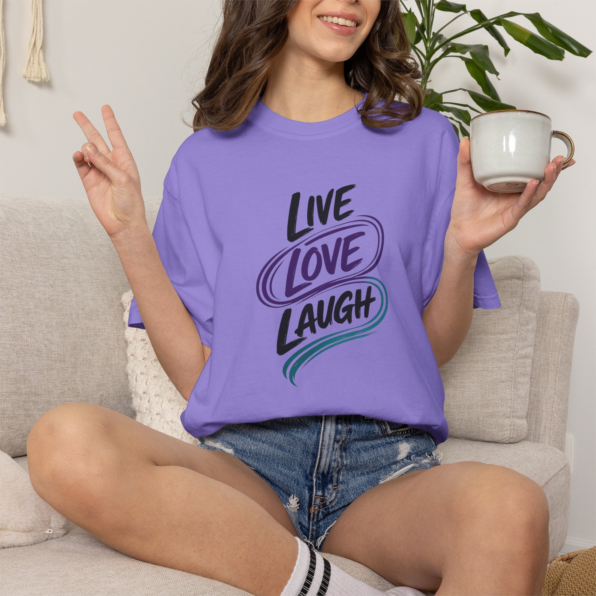 Live Love Laugh T-Shirt | Inspirational Mental Health Shirt | Motivational Graphic Tee | Comfort Colors® Unisex Tee