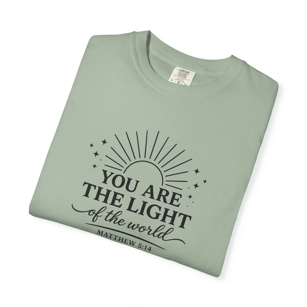 Matthew 5:14 “You Are the Light of the World” Comfort Colors® Christian Faith Tee