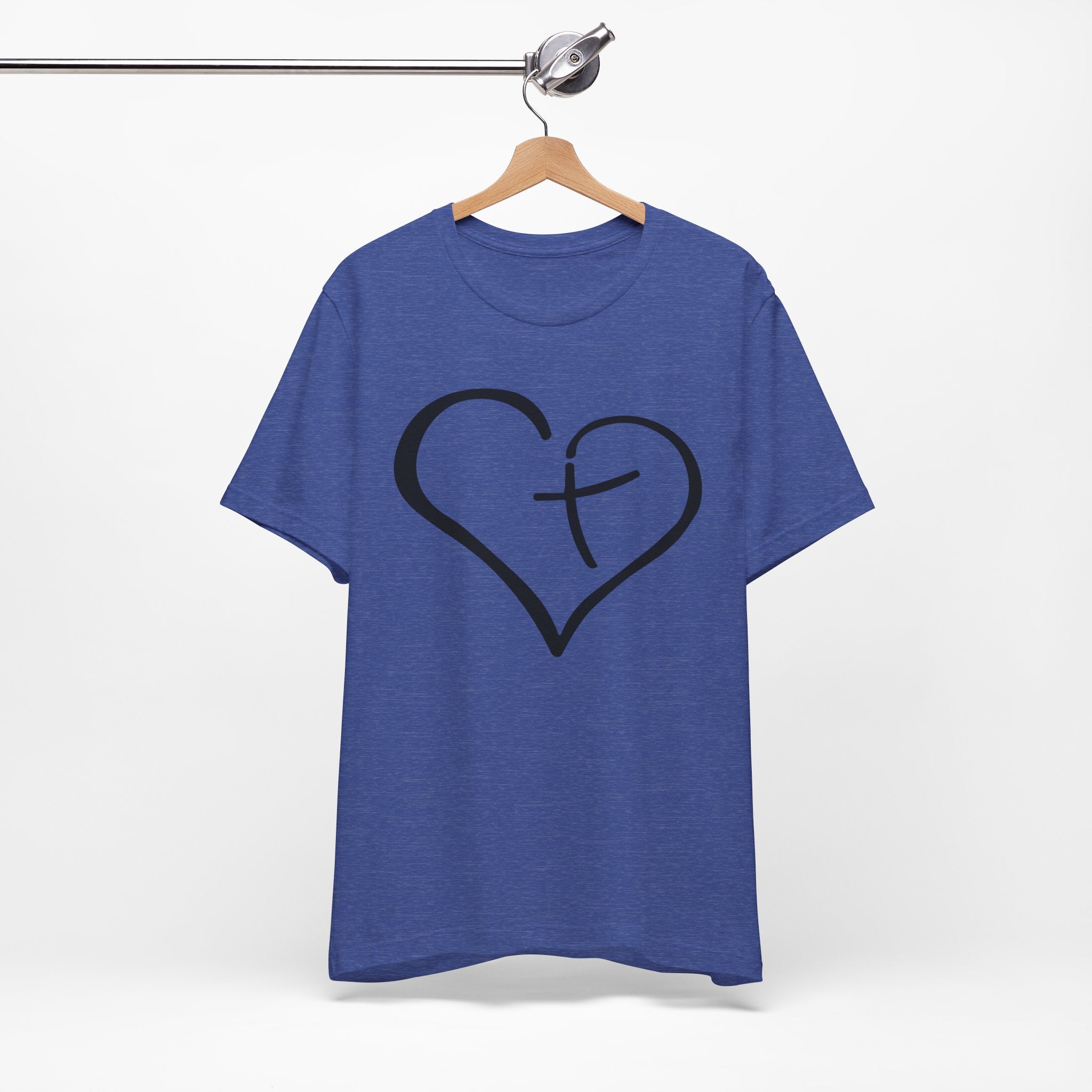 Christian Heart Cross T-Shirt | Minimalist Faith Tee | Christian Shirt