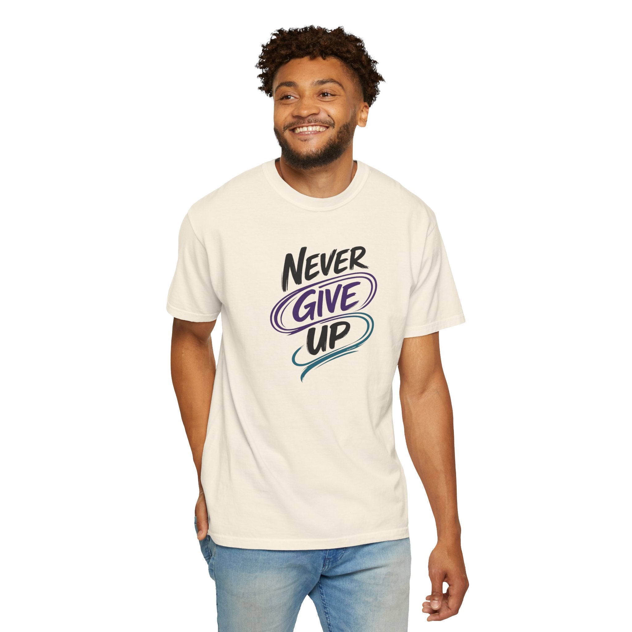 Never Give Up T-Shirt | Inspirational Mental Health Shirt | Positive Graphic Tee | Comfort Colors® Unisex Tee