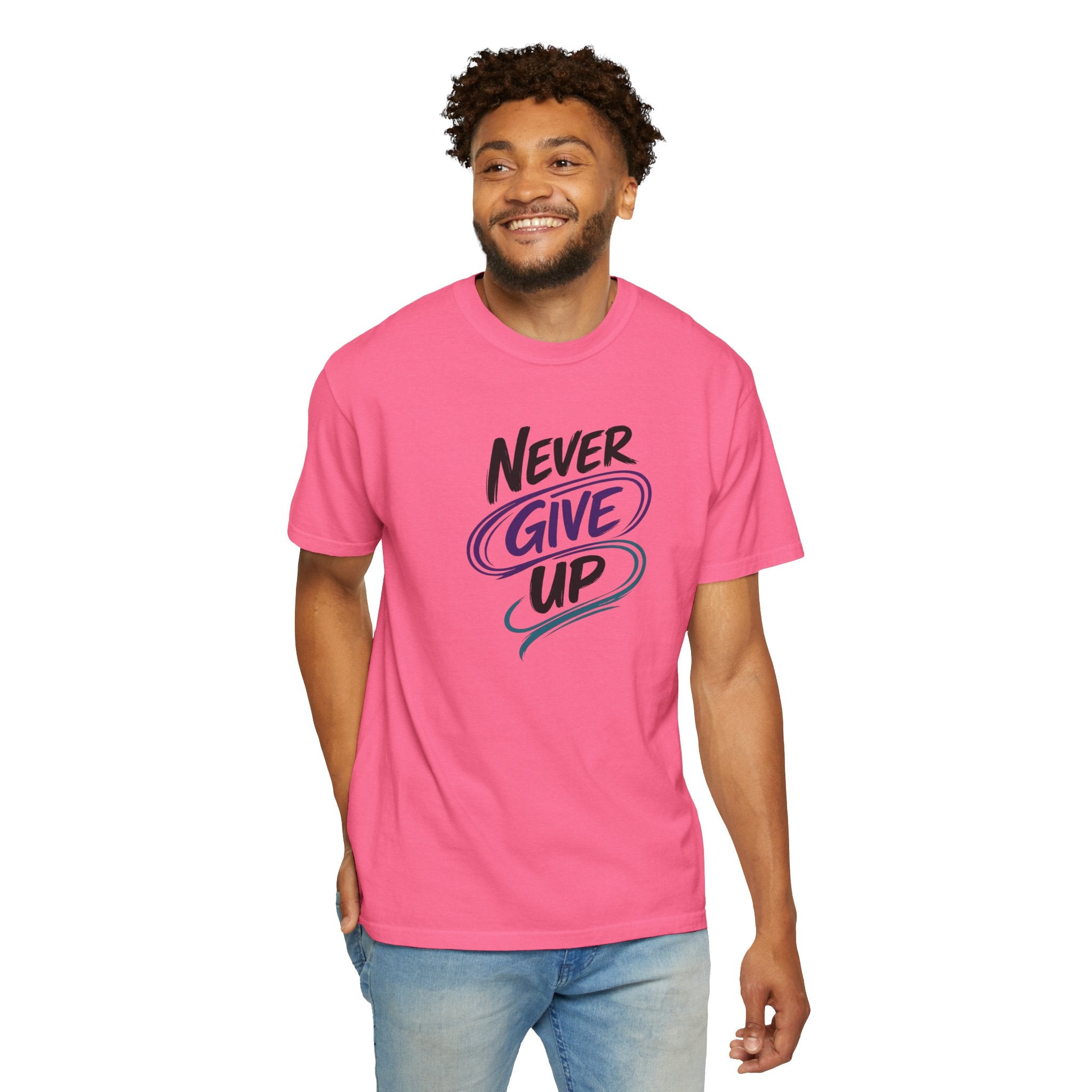 Never Give Up T-Shirt | Inspirational Mental Health Shirt | Positive Graphic Tee | Comfort Colors® Unisex Tee