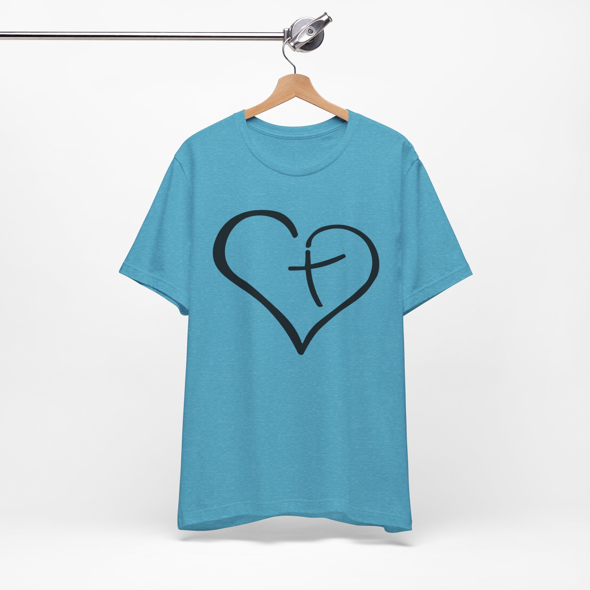 Christian Heart Cross T-Shirt | Minimalist Faith Tee | Christian Shirt