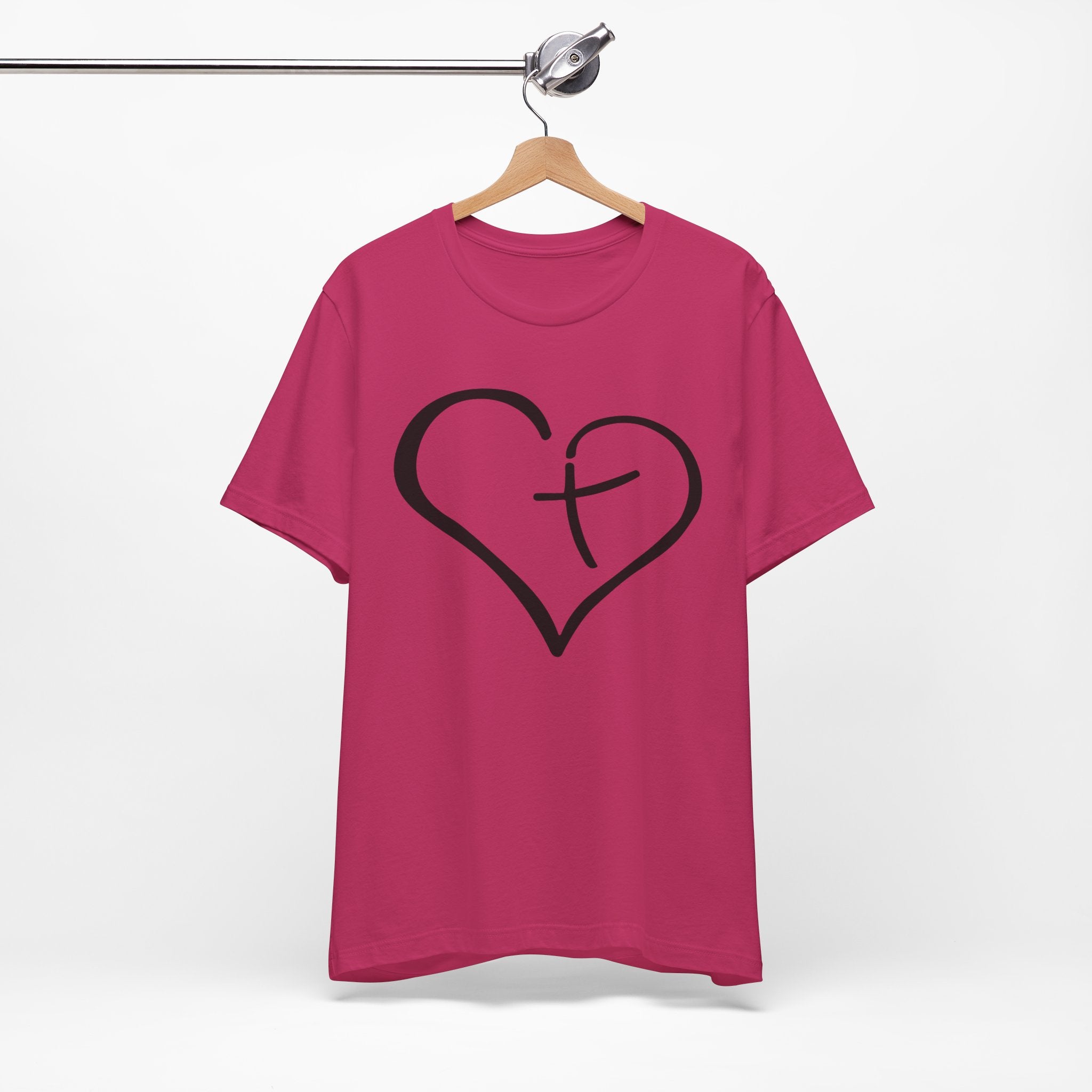 Christian Heart Cross T-Shirt | Minimalist Faith Tee | Christian Shirt