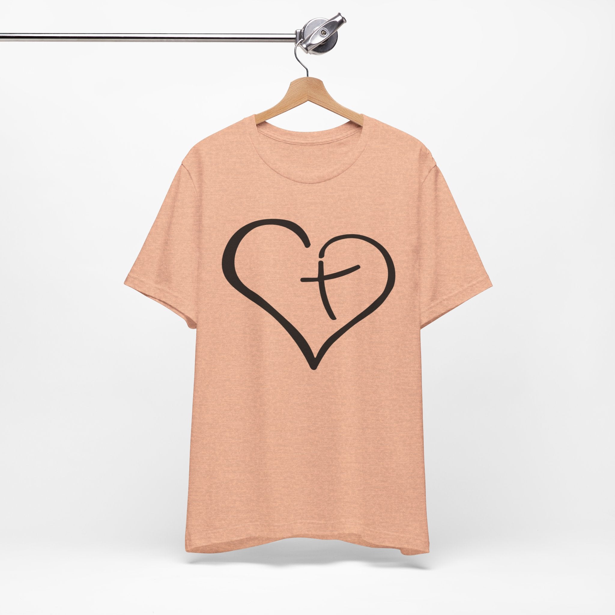 Christian Heart Cross T-Shirt | Minimalist Faith Tee | Christian Shirt