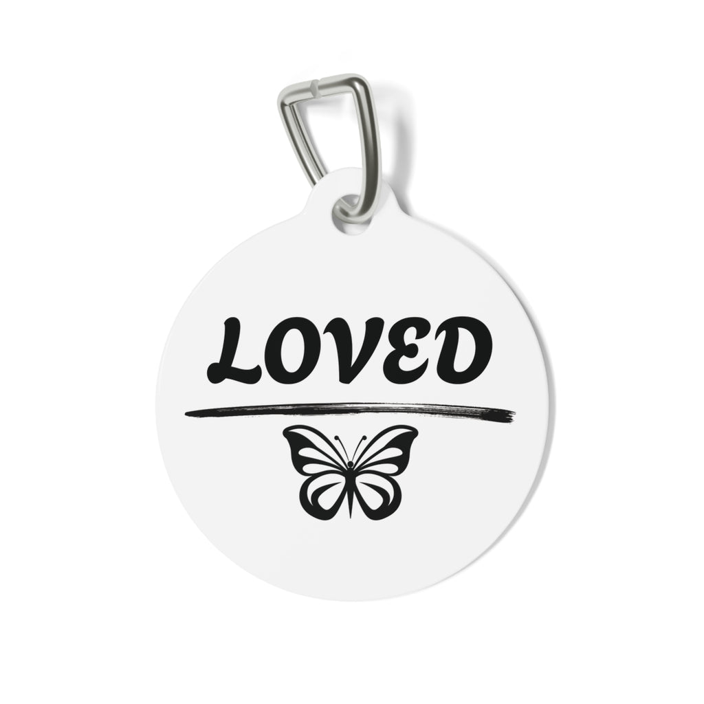 LOVED Butterfly Personalized Pet Tag | Dog & Cat ID Tag | NUCCI™ Beautifully Broken Collection