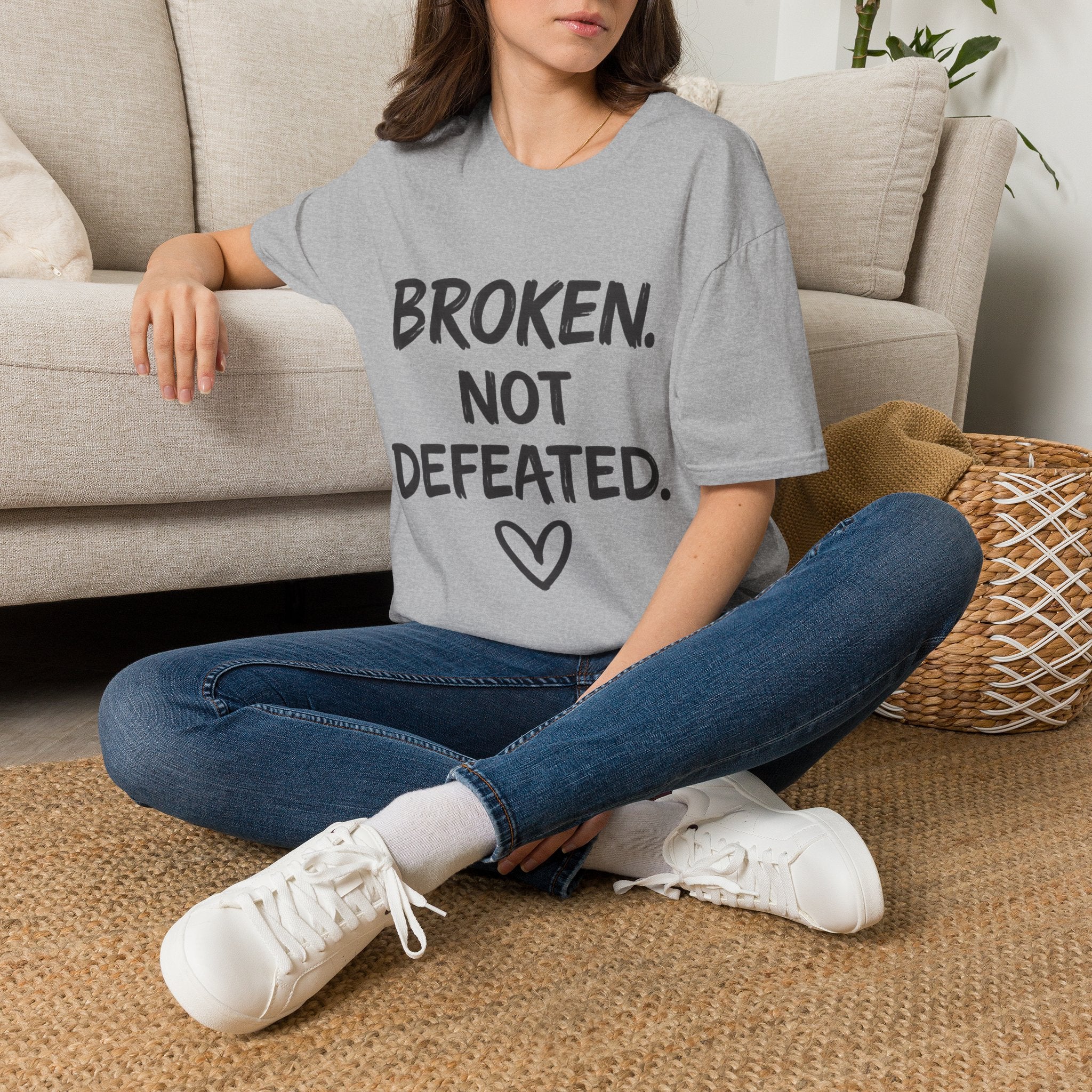 Broken Not Defeated T-Shirt | NUCCI™ Healing Journey Collection