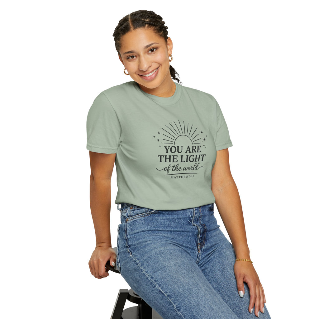 Matthew 5:14 “You Are the Light of the World” Comfort Colors® Christian Faith Tee