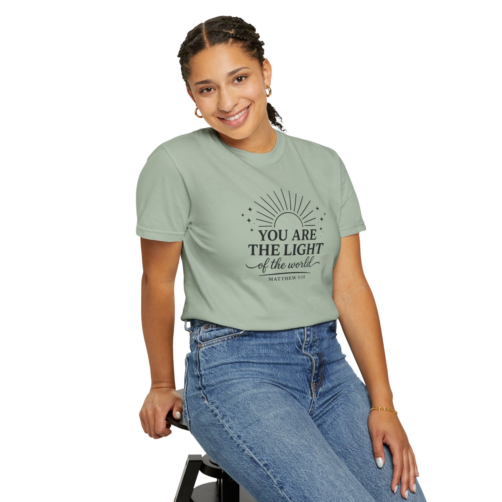 Matthew 5:14 “You Are the Light of the World” Comfort Colors® Christian Faith Tee