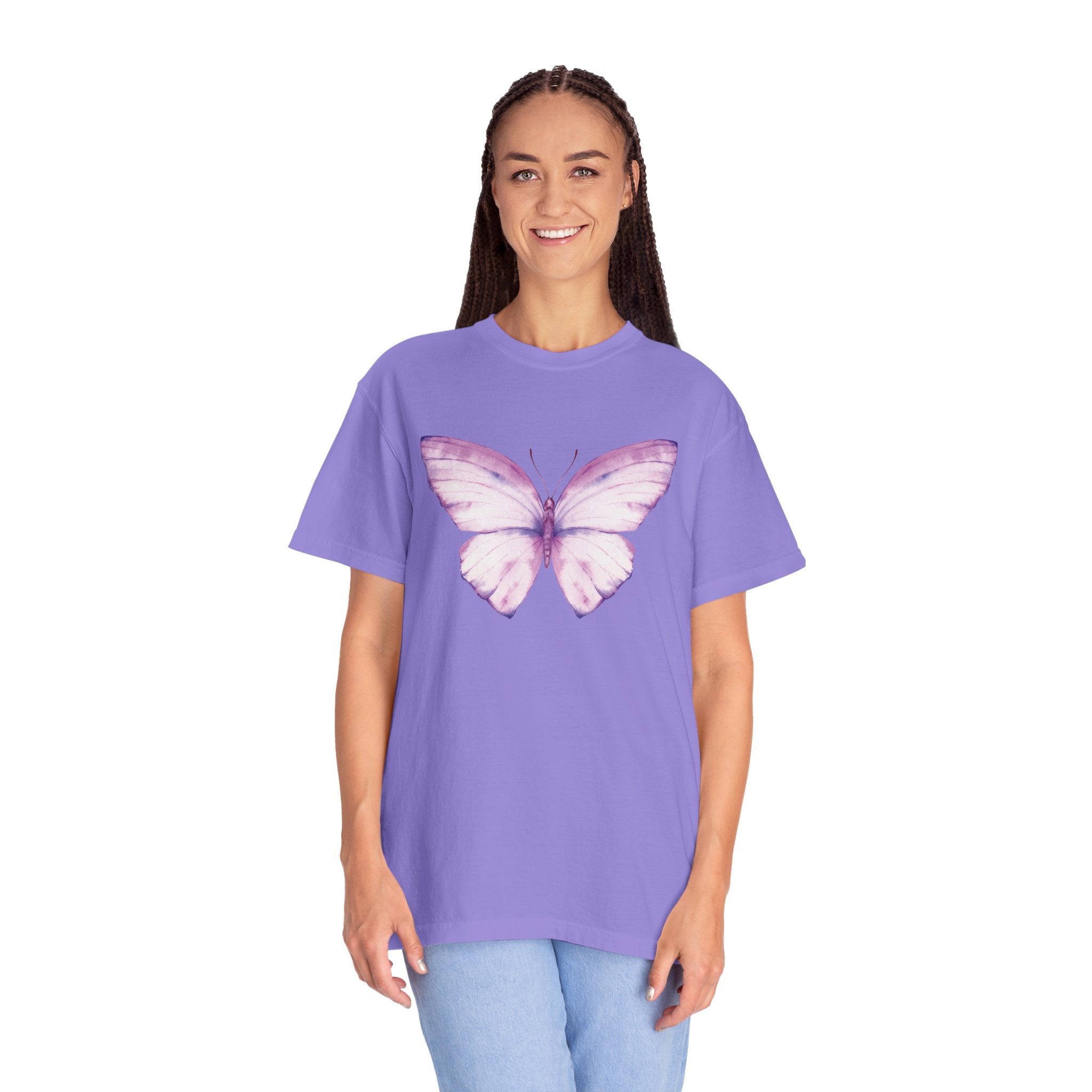 Pastel Watercolor Butterfly Graphic Tee | Comfort Colors® 1717 | NUCCI™ Signature Collection