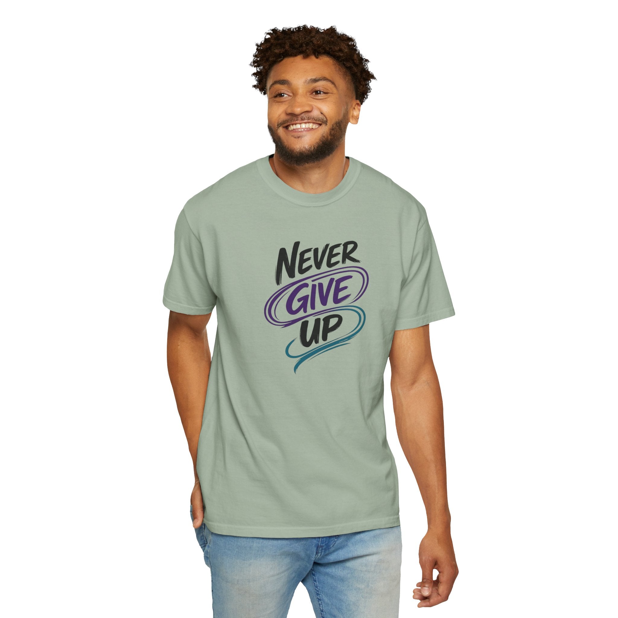 Never Give Up T-Shirt | Inspirational Mental Health Shirt | Positive Graphic Tee | Comfort Colors® Unisex Tee