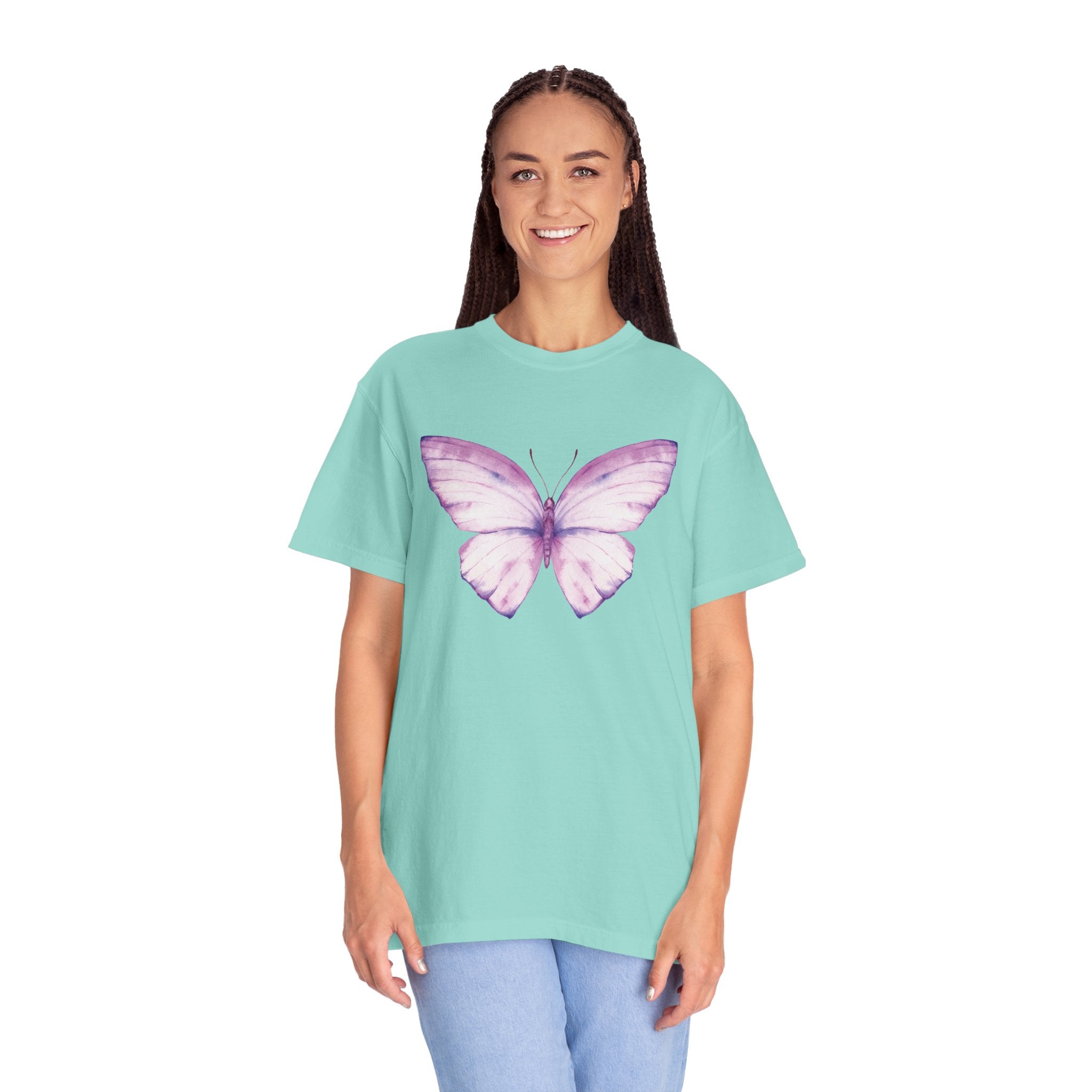 Pastel Watercolor Butterfly Graphic Tee | Comfort Colors® 1717 | NUCCI™ Signature Collection