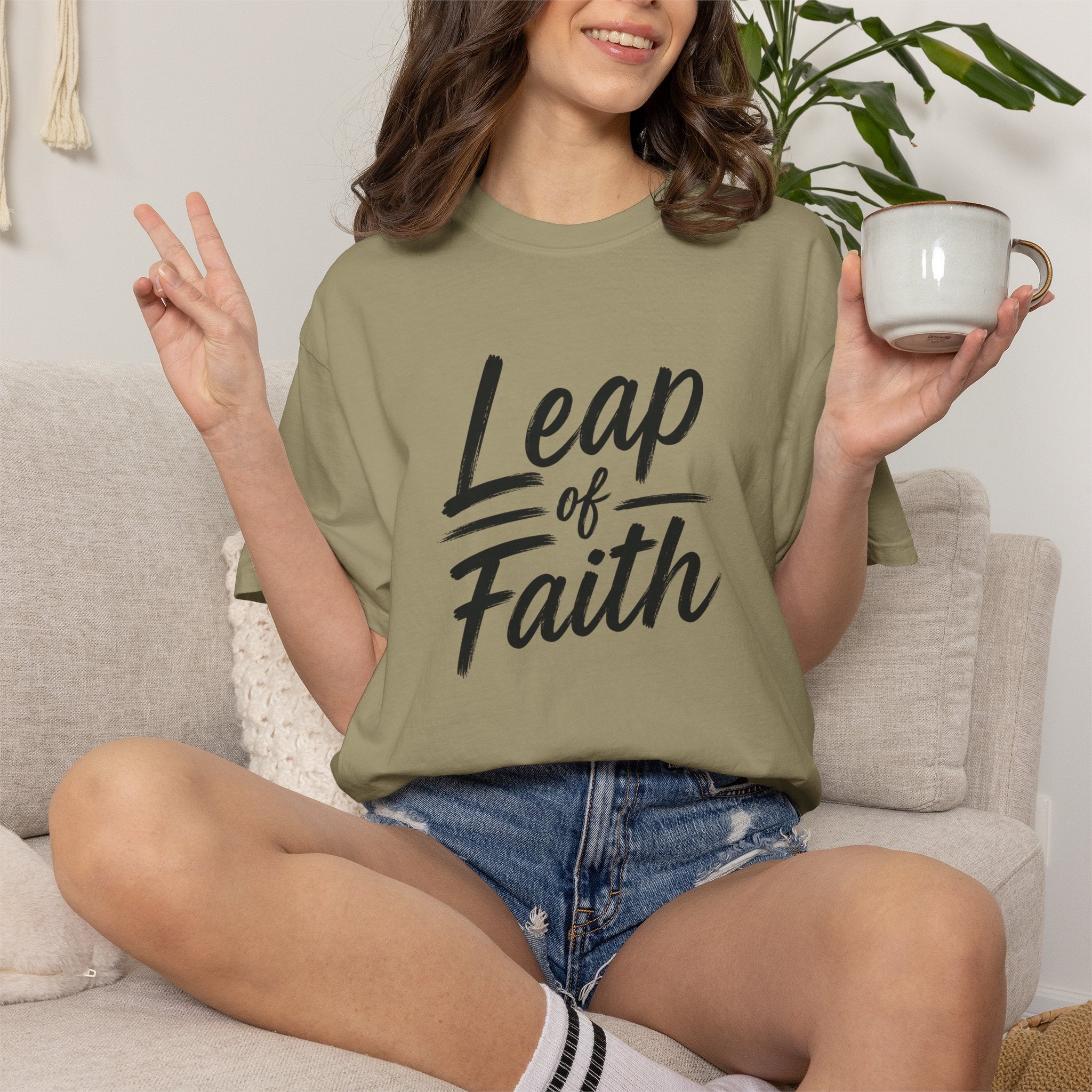 Leap of Faith T-Shirt | Inspirational Faith Comfort Colors® 1717 Unisex Tee
