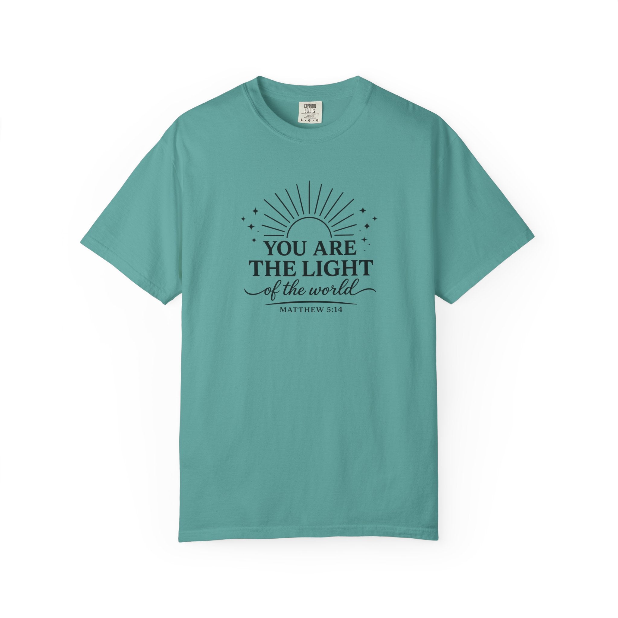 Matthew 5:14 “You Are the Light of the World” Comfort Colors® Christian Faith Tee