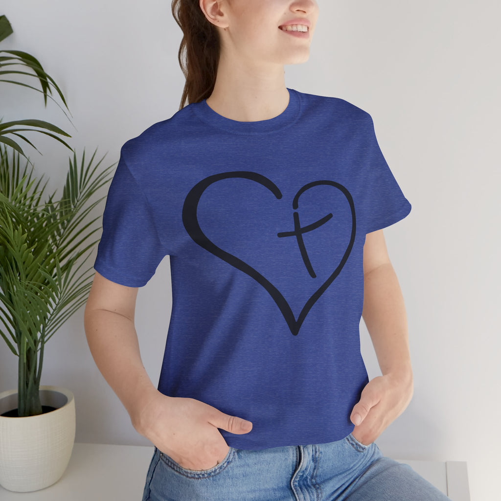 Christian Heart Cross T-Shirt | Minimalist Faith Tee | Christian Shirt