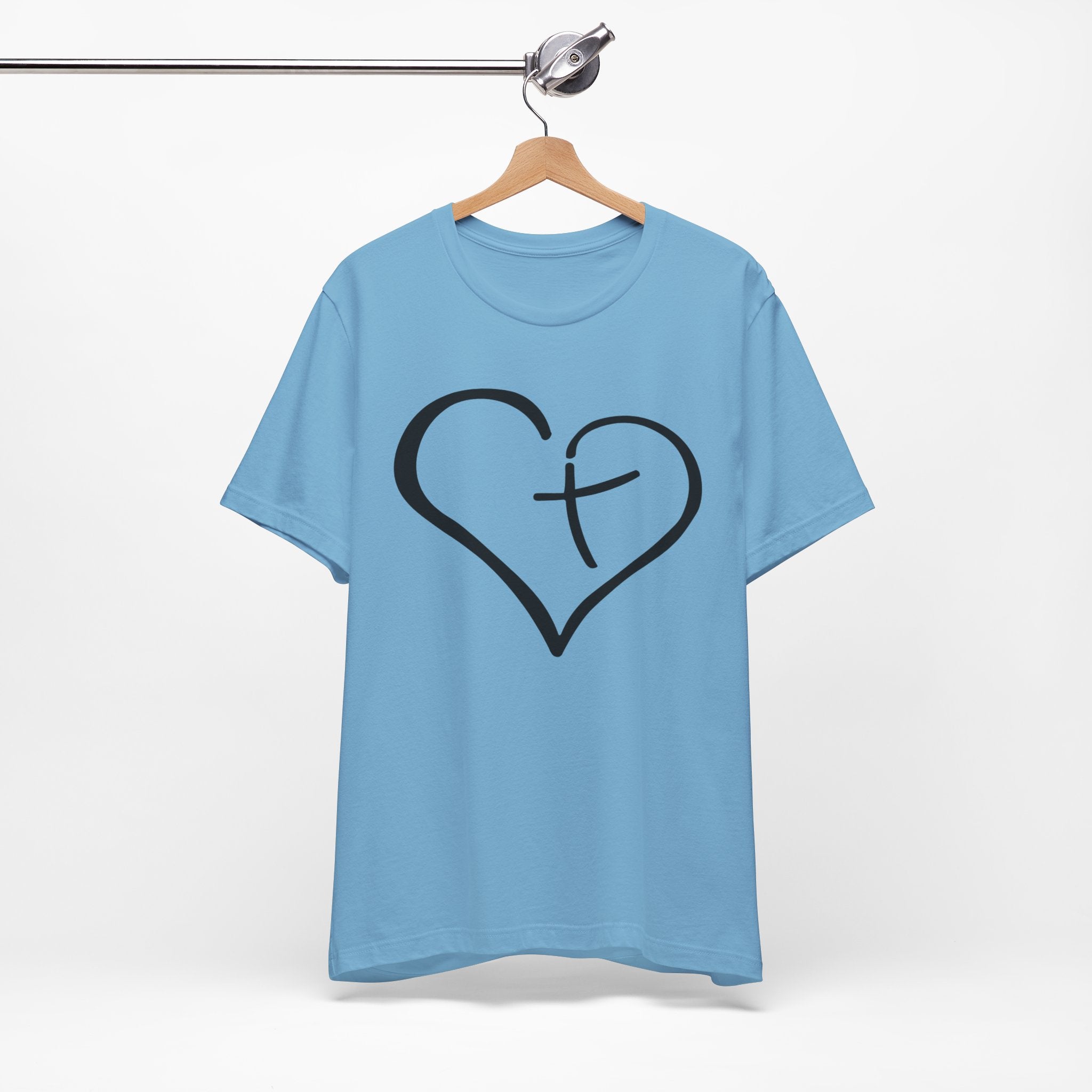 Christian Heart Cross T-Shirt | Minimalist Faith Tee | Christian Shirt
