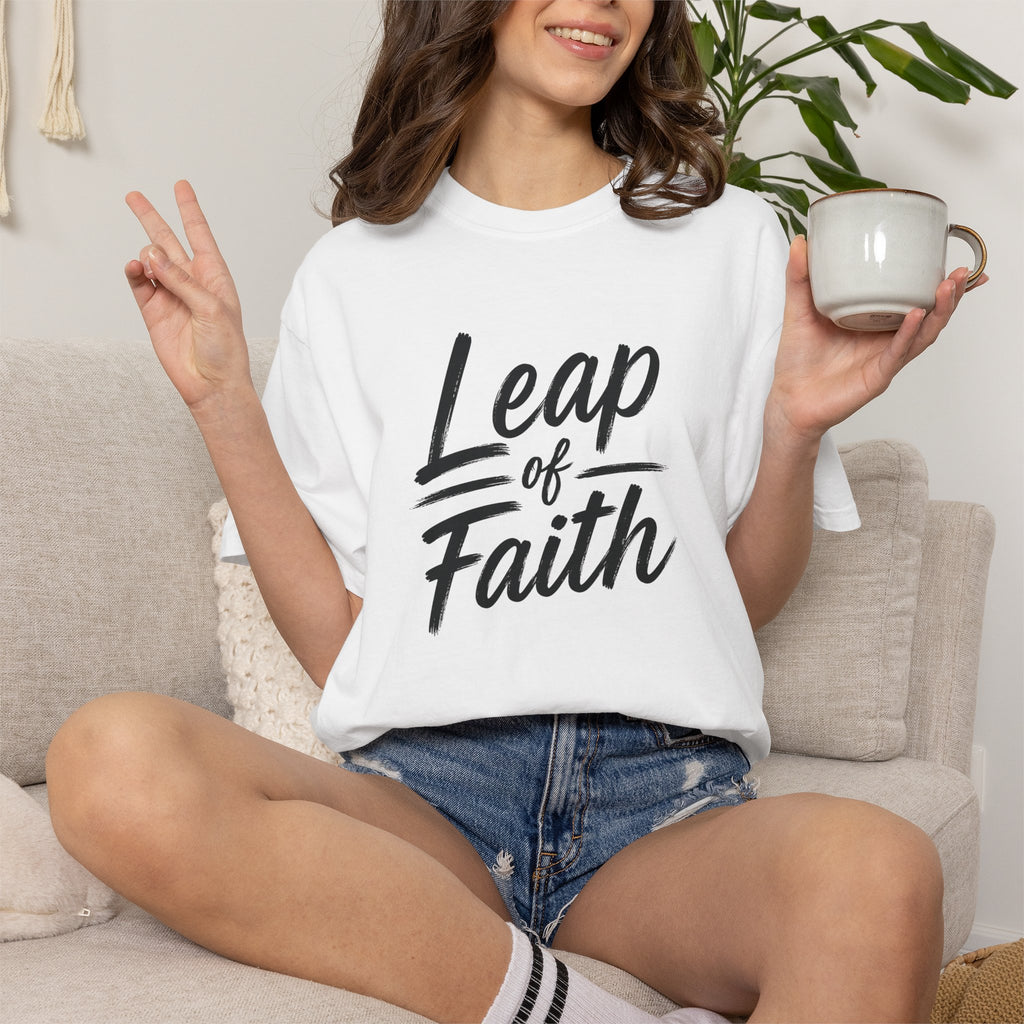 Leap of Faith T-Shirt | Inspirational Faith Comfort Colors® 1717 Unisex Tee