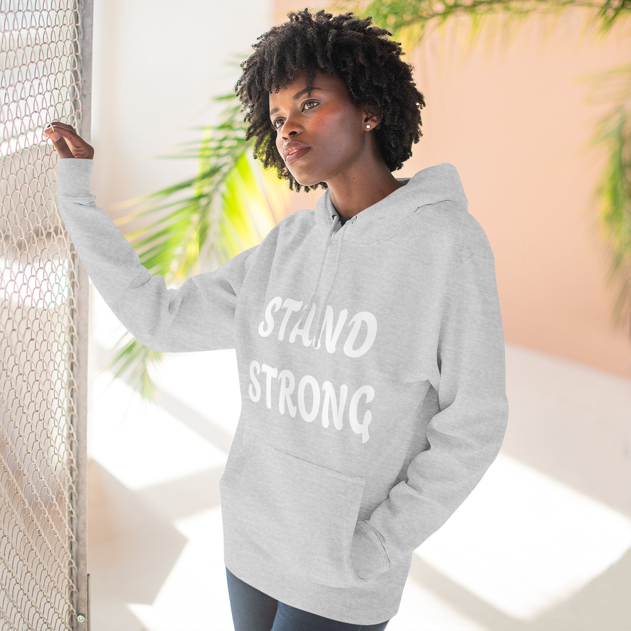 Stand Strong Hoodie — Motivational Fleece Pullover