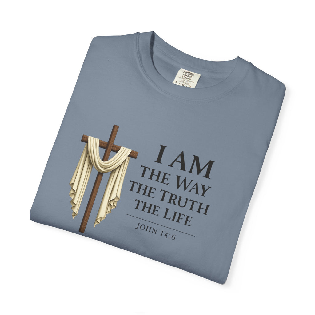 John 14:6 Christian Faith T-Shirt – “I Am the Way, the Truth, the Life” Comfort Colors® Tee