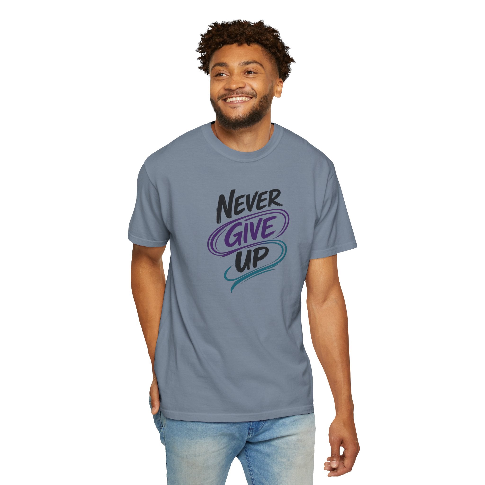 Never Give Up T-Shirt | Inspirational Mental Health Shirt | Positive Graphic Tee | Comfort Colors® Unisex Tee