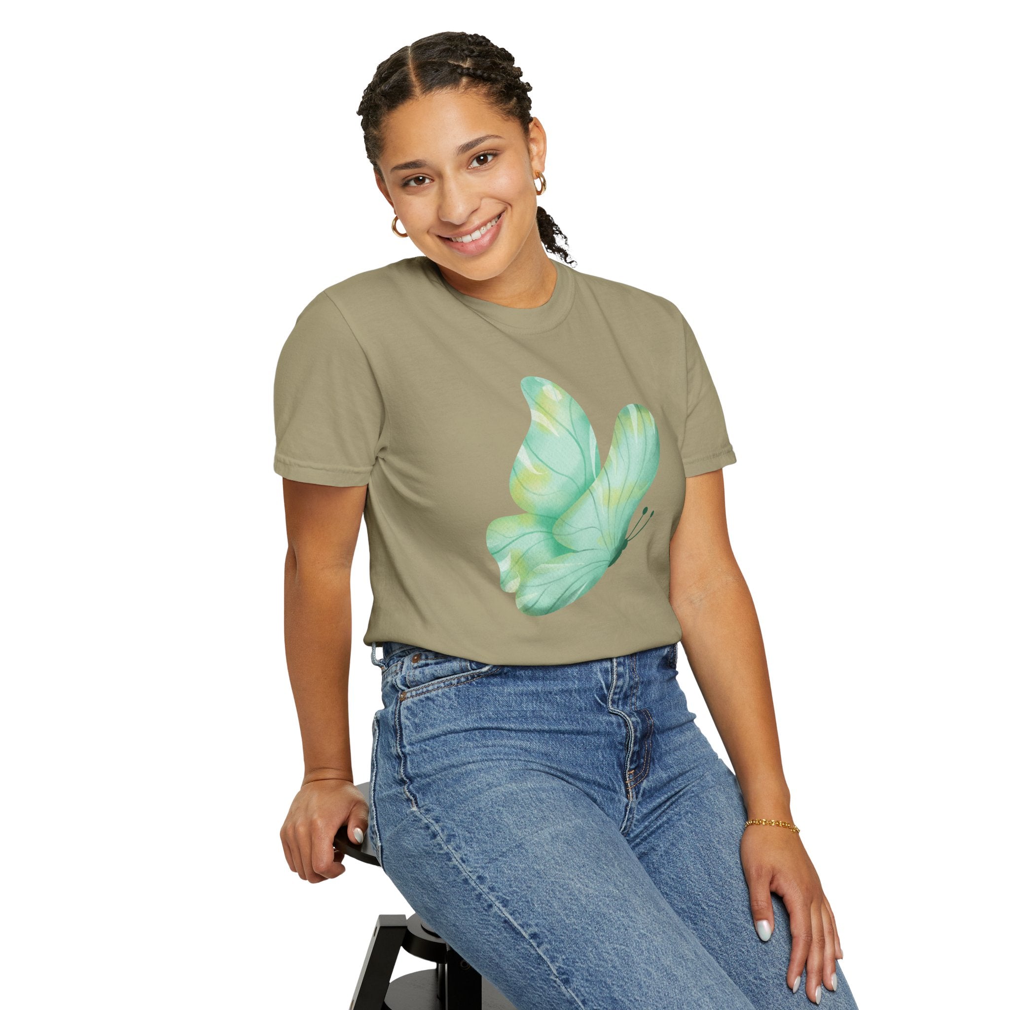 Pastel Watercolor Butterfly Graphic Tee | Comfort Colors® 1717 | NUCCI™ Signature Collection
