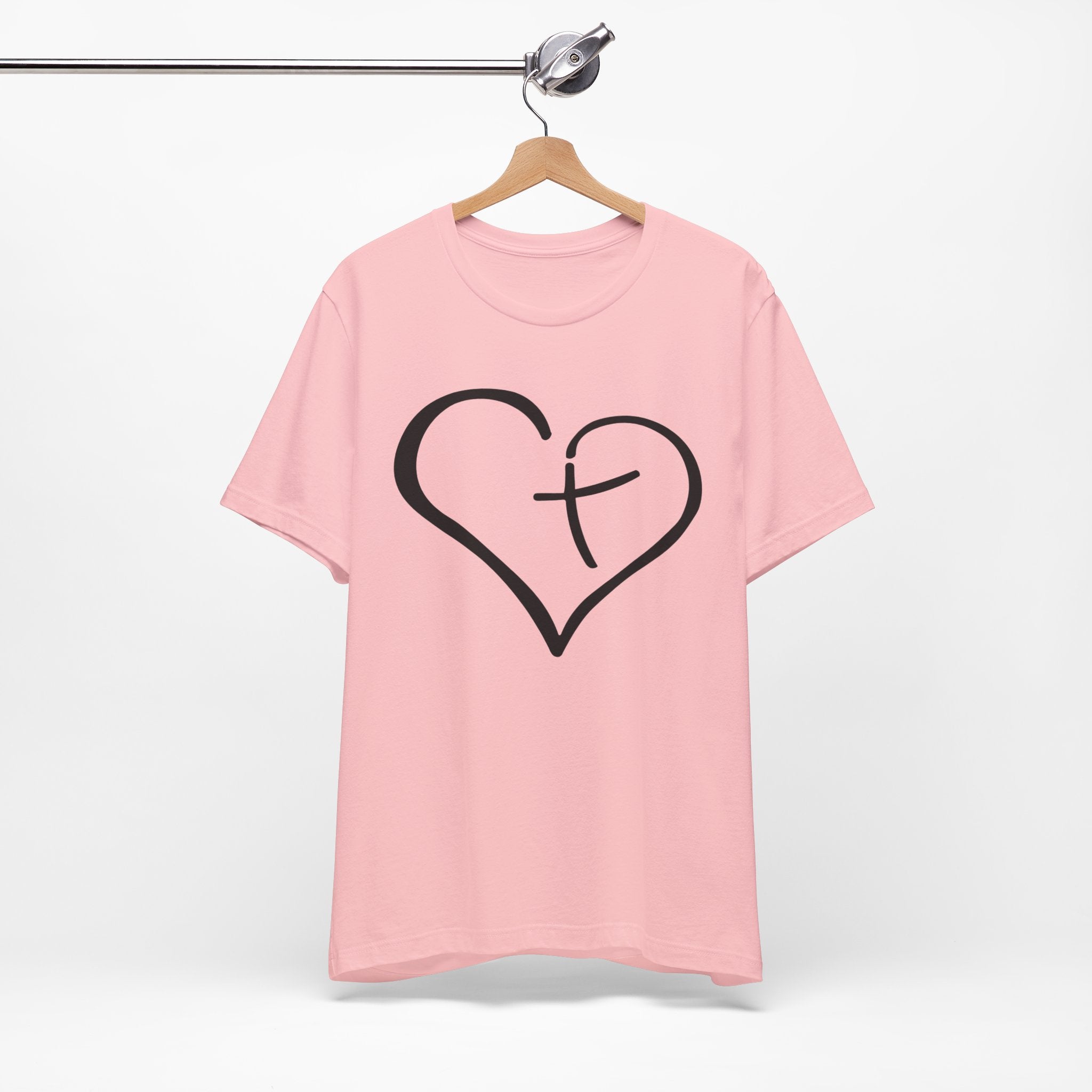 Christian Heart Cross T-Shirt | Minimalist Faith Tee | Christian Shirt