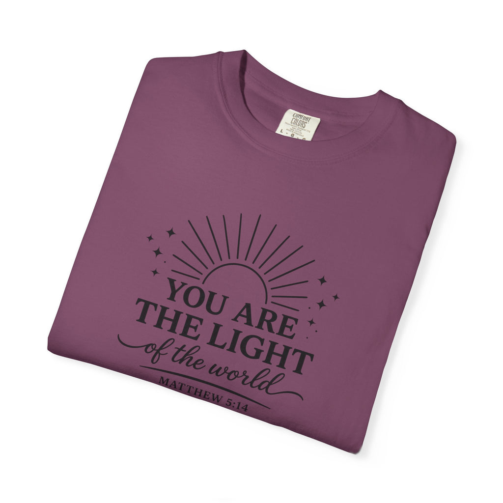 Matthew 5:14 “You Are the Light of the World” Comfort Colors® Christian Faith Tee