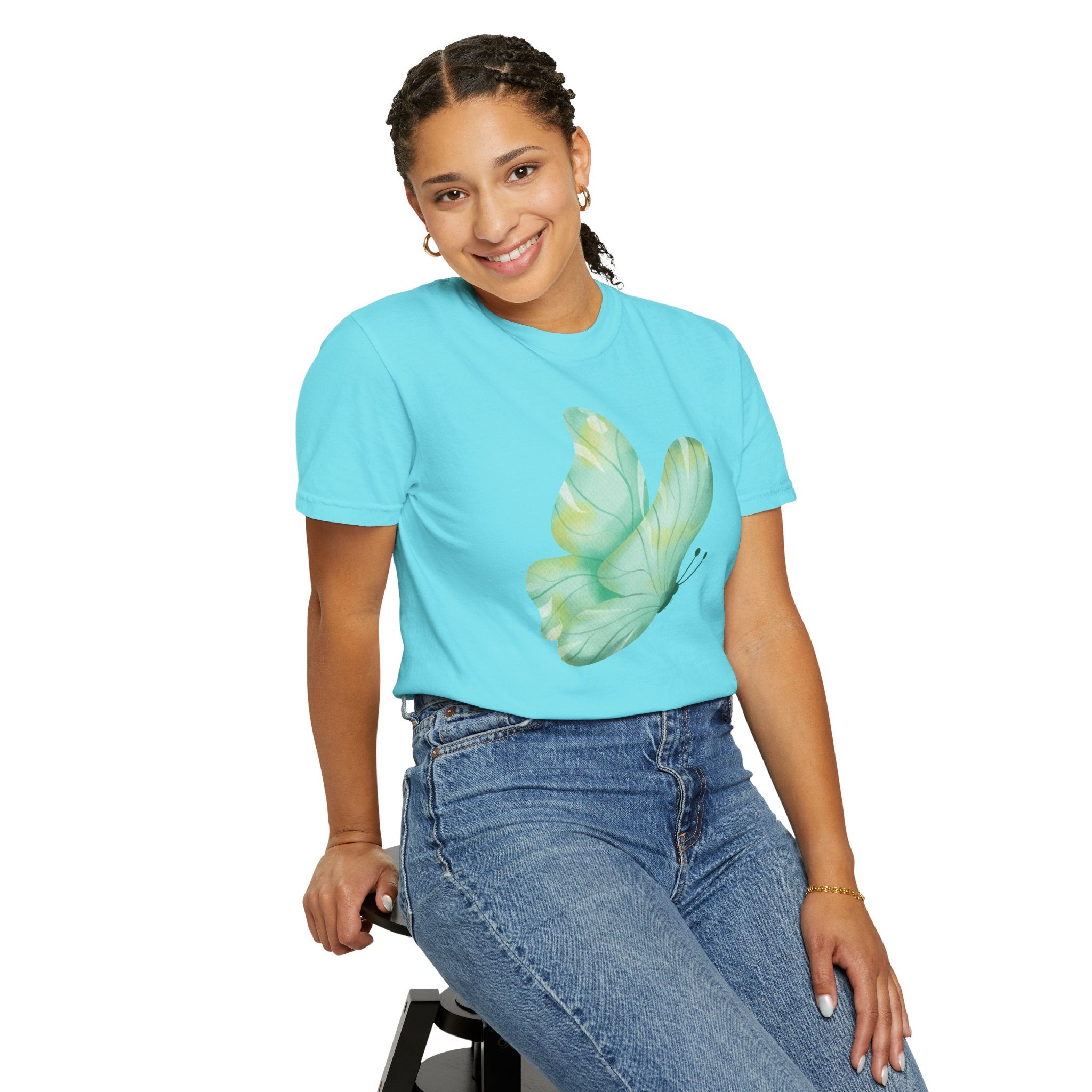 Pastel Watercolor Butterfly Graphic Tee | Comfort Colors® 1717 | NUCCI™ Signature Collection