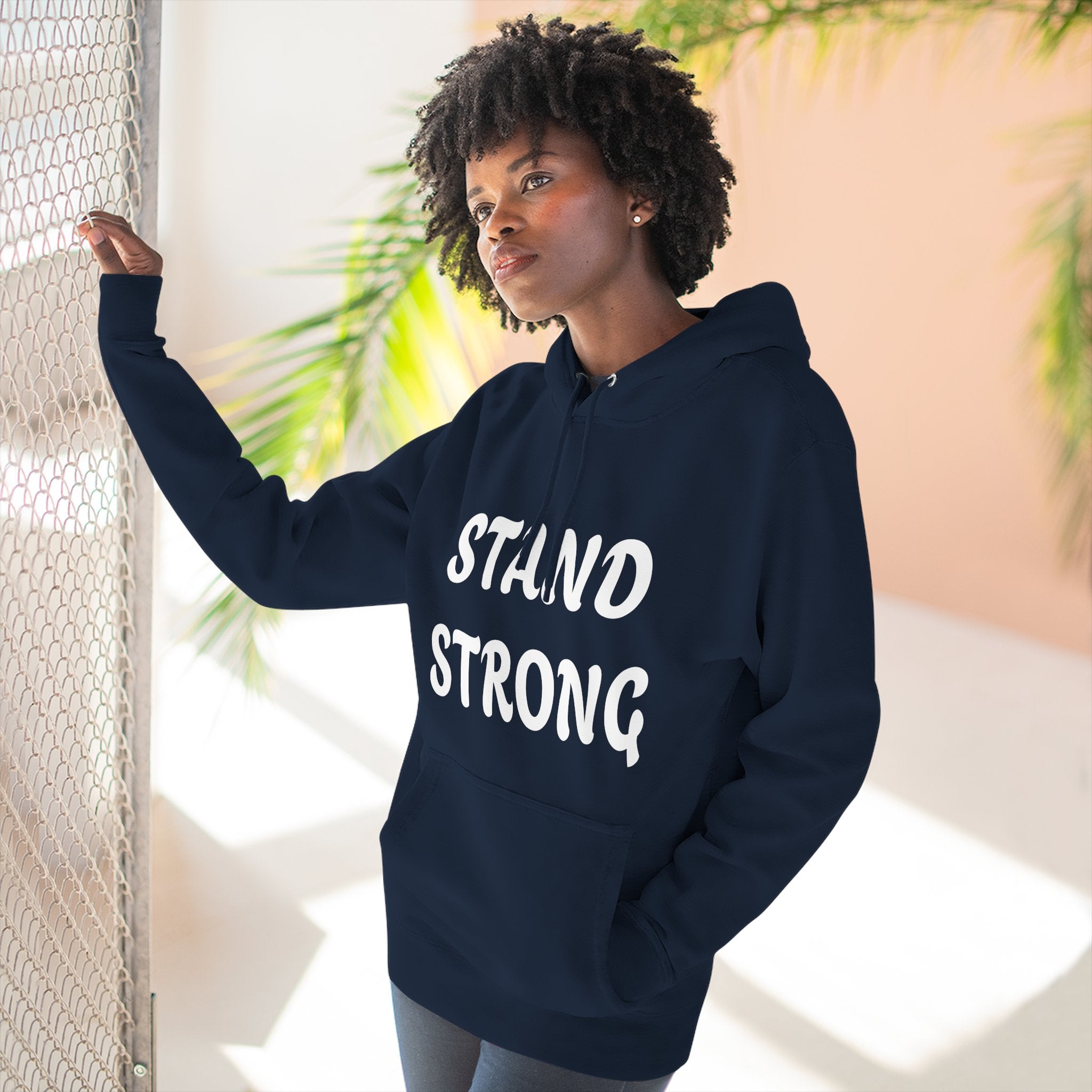 Stand Strong Hoodie — Motivational Fleece Pullover