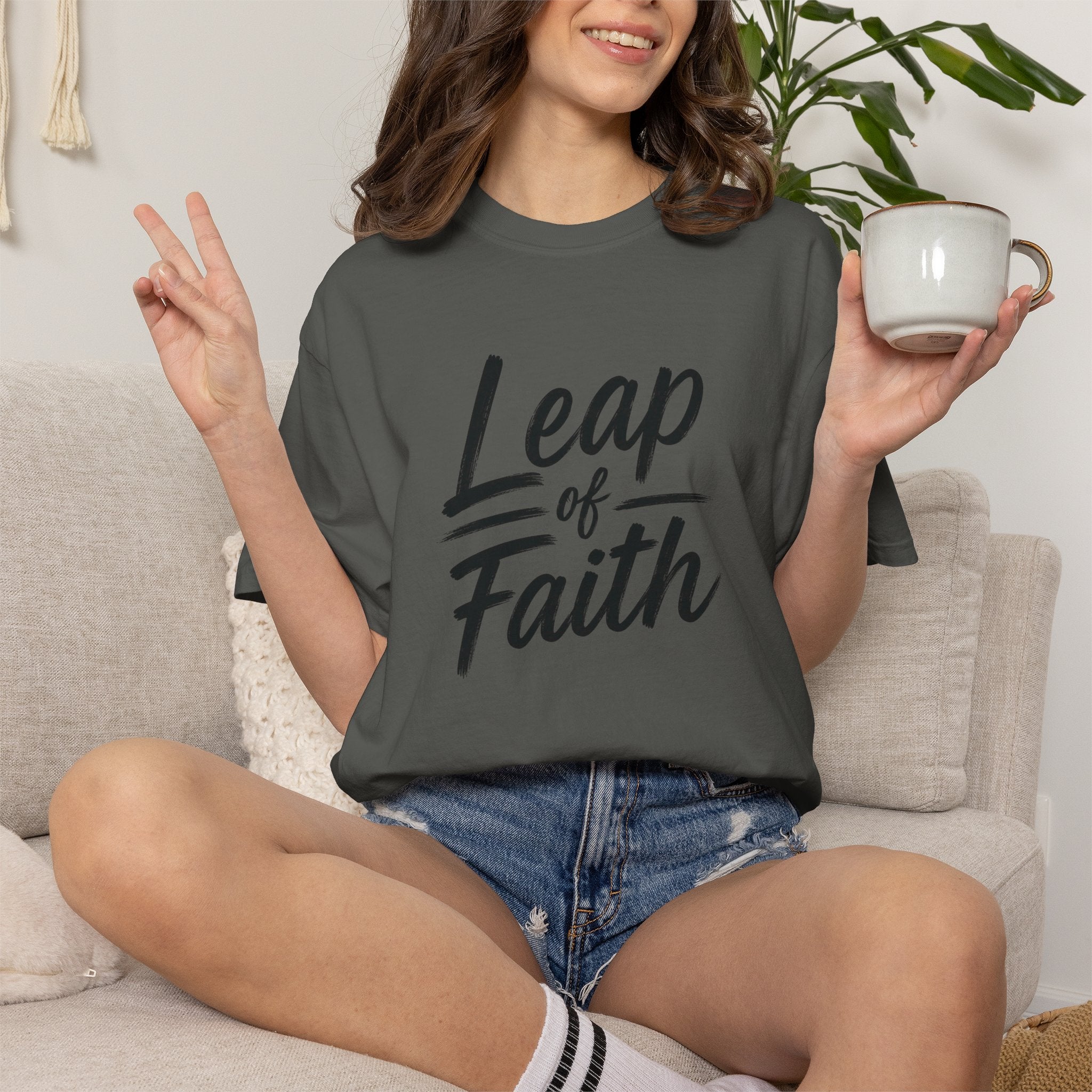 Leap of Faith T-Shirt | Inspirational Faith Comfort Colors® 1717 Unisex Tee