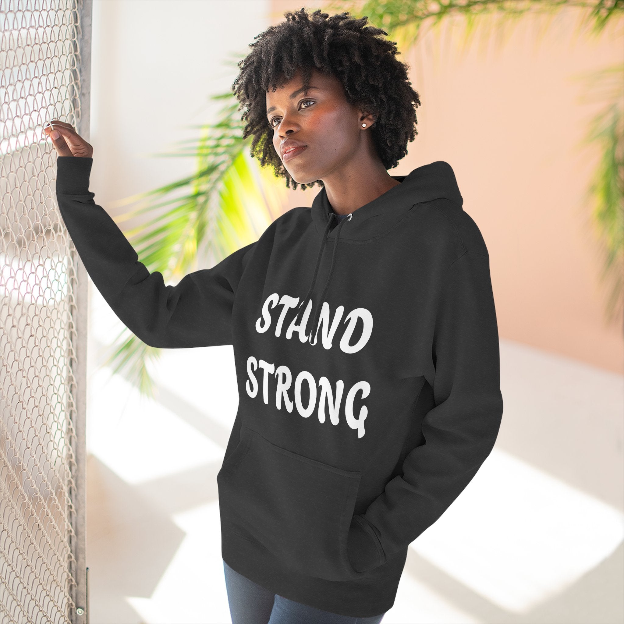 Stand Strong Hoodie — Motivational Fleece Pullover