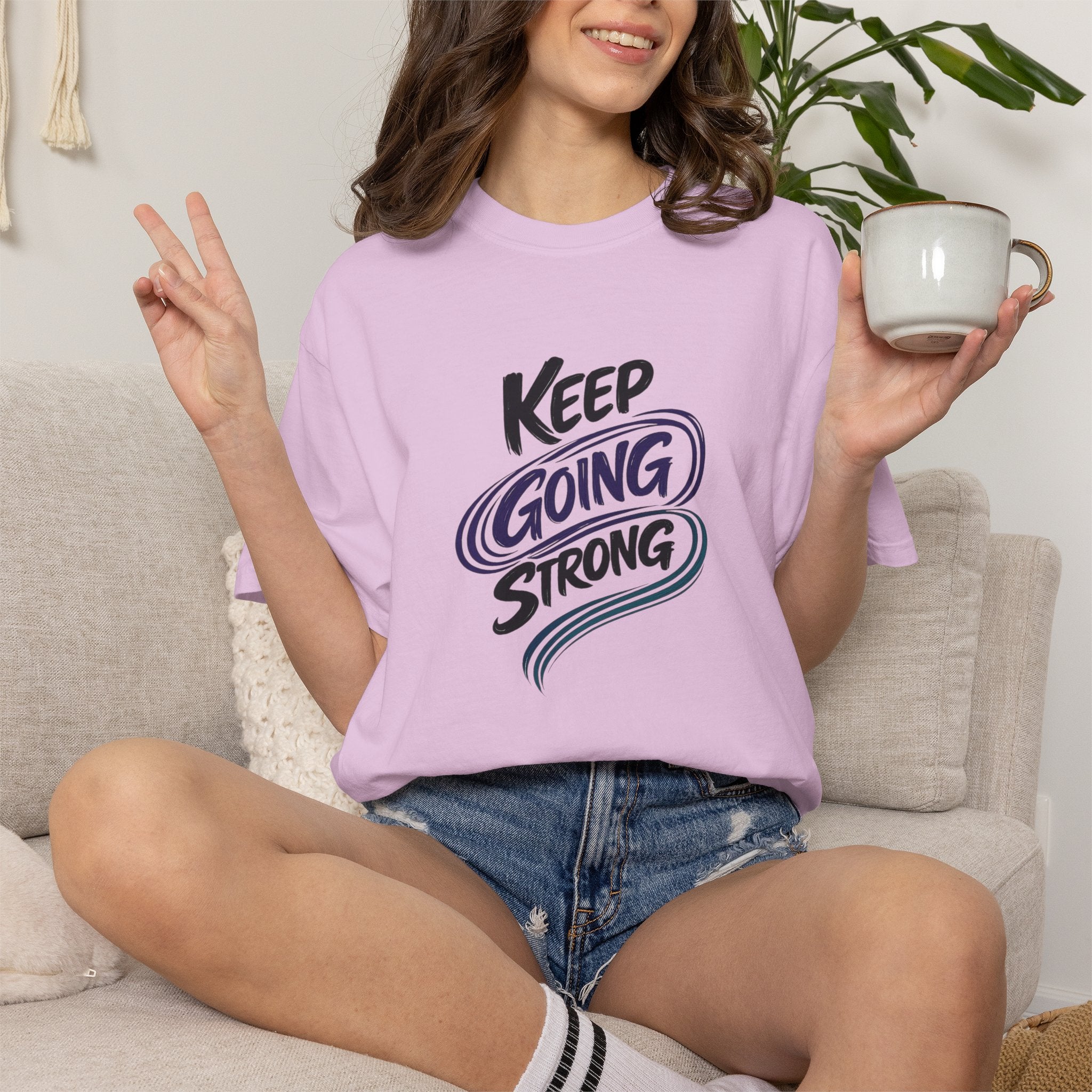 Keep Going Strong T-Shirt | Inspirational Mental Health Shirt | Motivational Graphic Tee | Comfort Colors® Unisex Tee