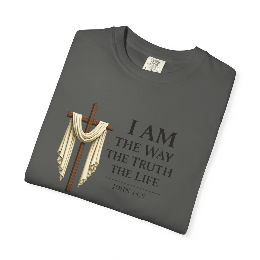 John 14:6 Christian Faith T-Shirt – “I Am the Way, the Truth, the Life” Comfort Colors® Tee