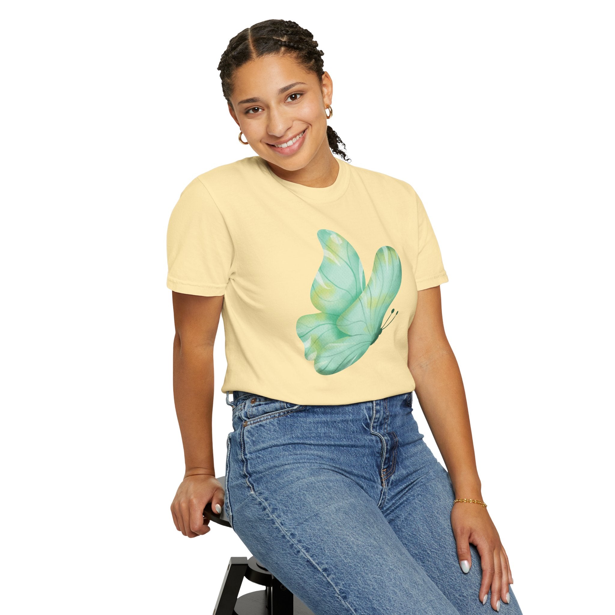 Pastel Watercolor Butterfly Graphic Tee | Comfort Colors® 1717 | NUCCI™ Signature Collection