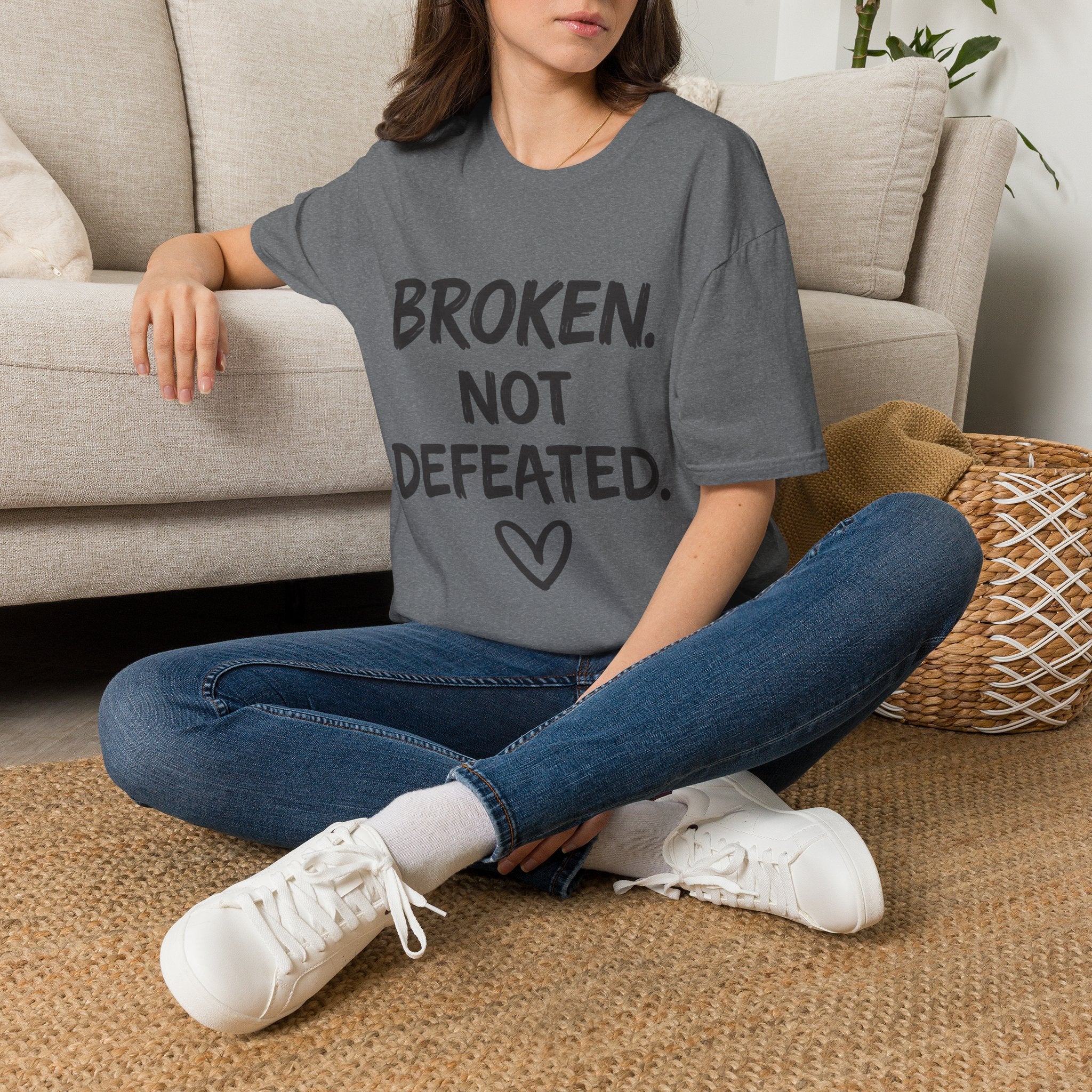 Broken Not Defeated T-Shirt | NUCCI™ Healing Journey Collection