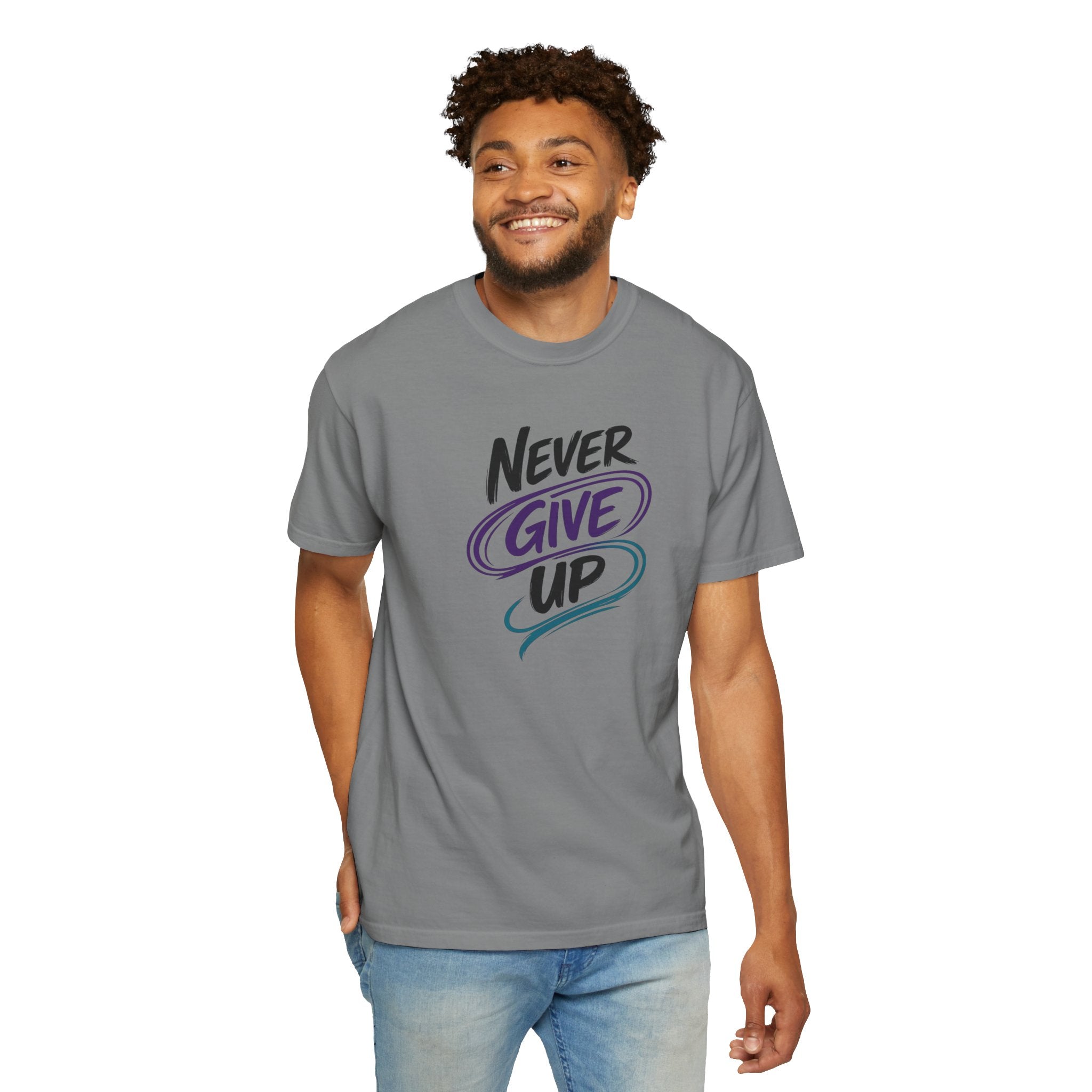 Never Give Up T-Shirt | Inspirational Mental Health Shirt | Positive Graphic Tee | Comfort Colors® Unisex Tee